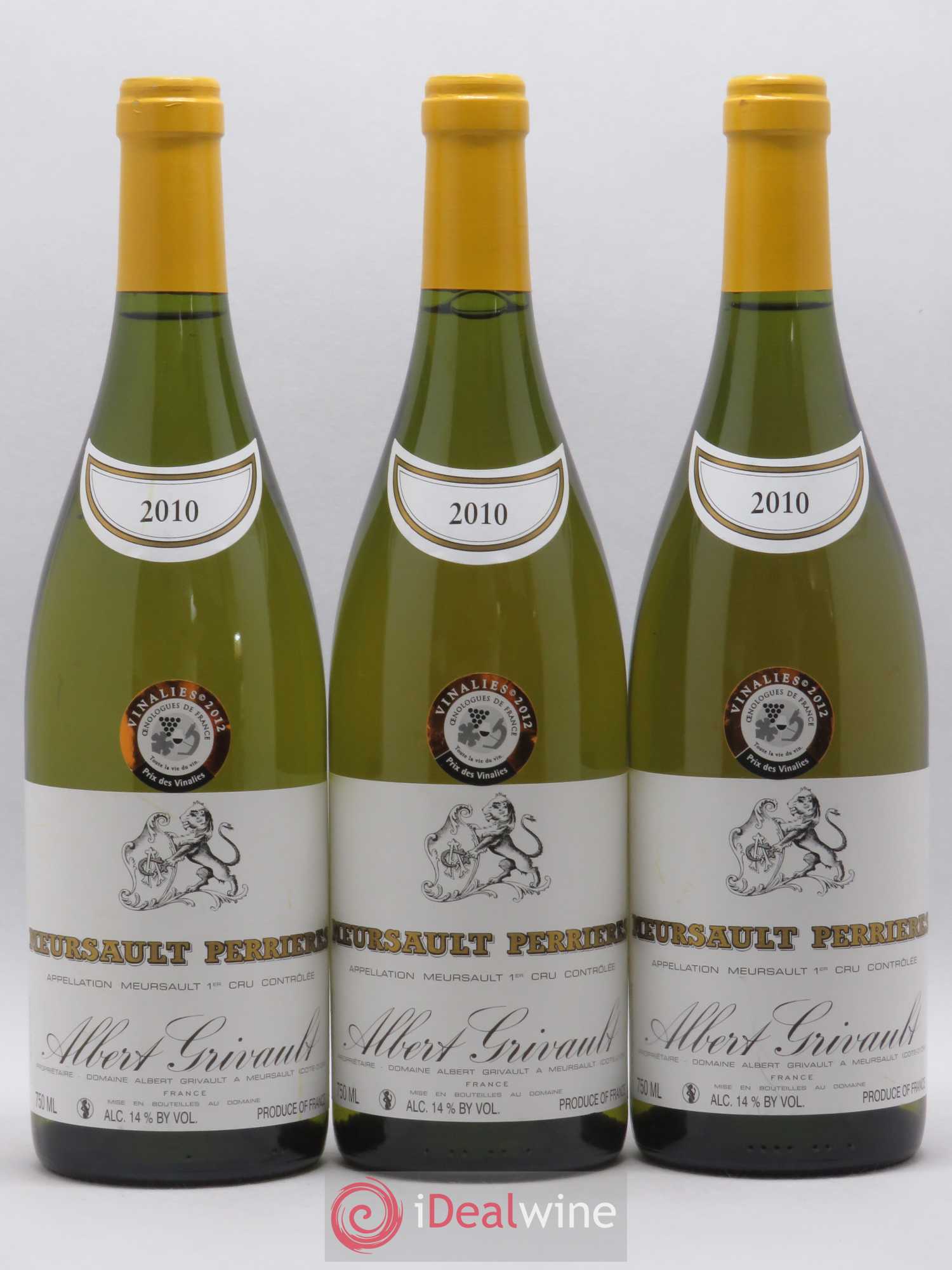 Meursault 1er Cru Perrières Albert Grivault 2010 - Lot de 3 bouteilles - 0