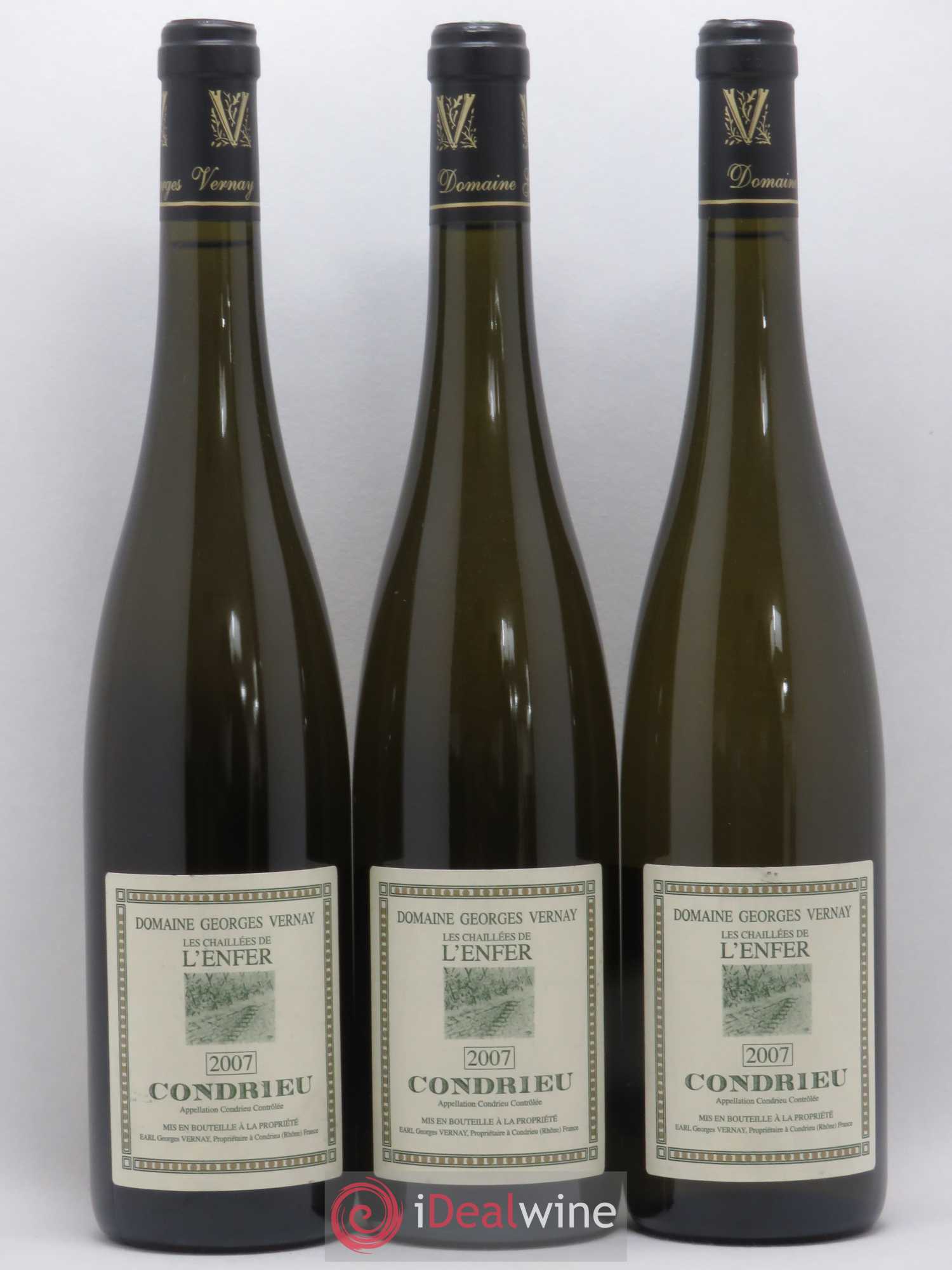 Condrieu Les Chaillées de l'Enfer Georges Vernay 2007 - Lot de 3 bouteilles - 0