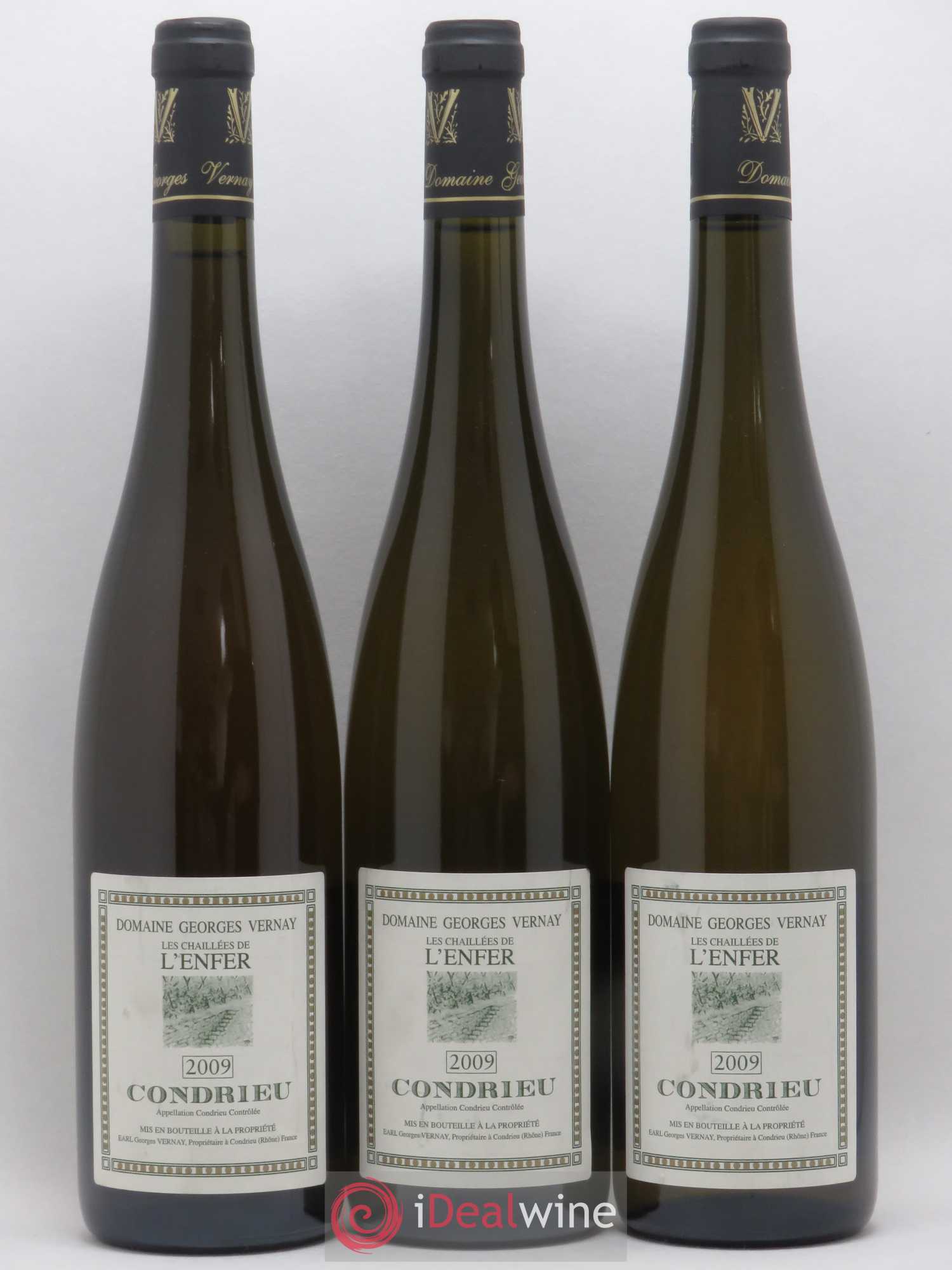 Condrieu Les Chaillées de l'Enfer Georges Vernay 2009 - Lot de 3 bouteilles - 0