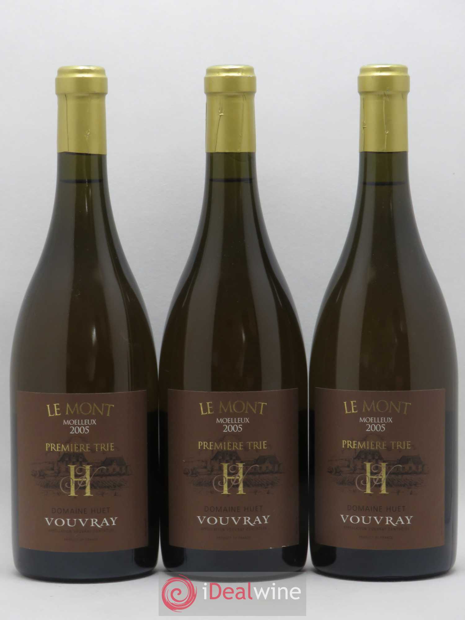Vouvray Le Mont Moelleux 1ère Trie Domaine Huet 2005 - Lot of 3 bottles - 0
