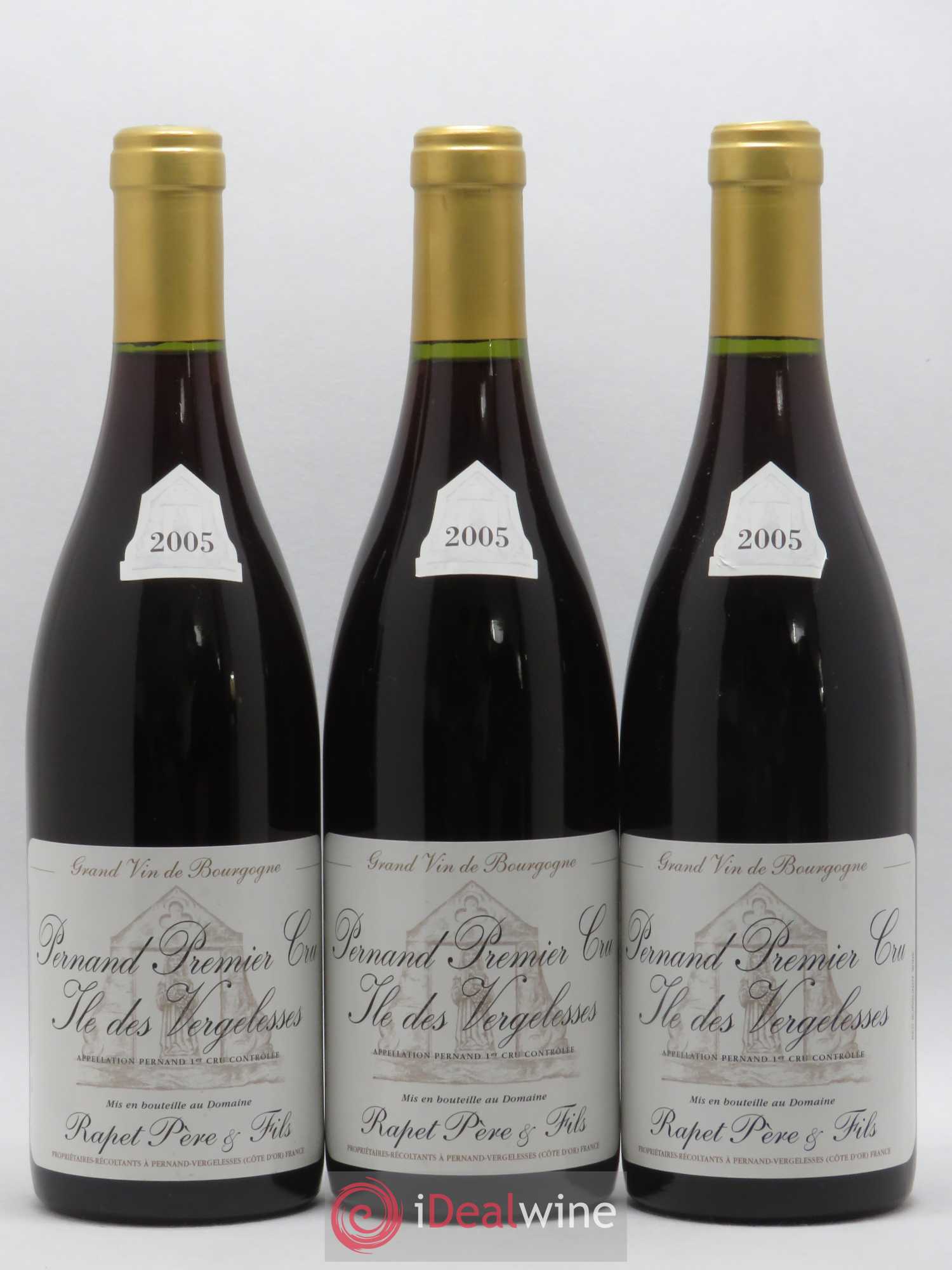 Pernand-Vergelesses 1er Cru Ile des Vergelesses Domaine Rapet 2005 - Posten von 3 Flaschen - 0