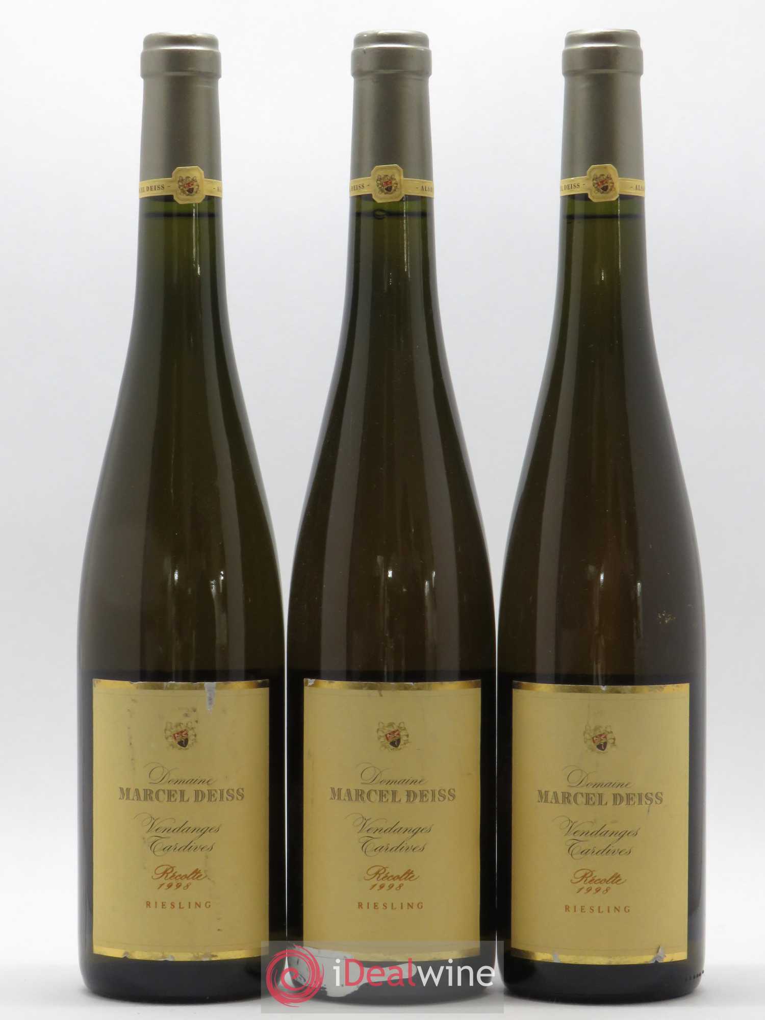 Alsace Riesling Vendanges Tardives Marcel Deiss (Domaine) 1998 - Lotto di 3 bottiglie - 0