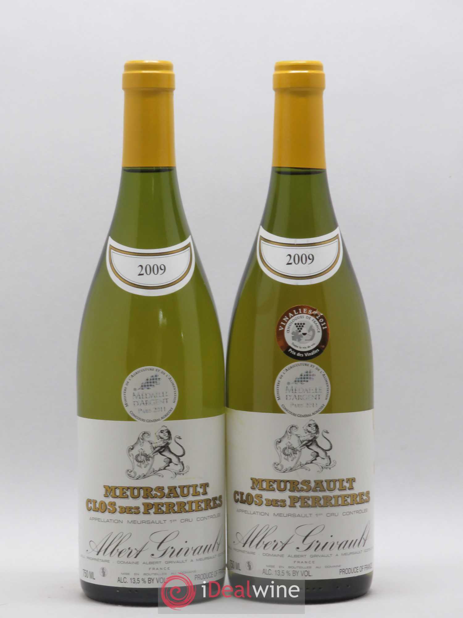 Meursault 1er Cru Clos des Perrières Monopole Albert Grivault 2009 - Lot de 2 bouteilles - 0