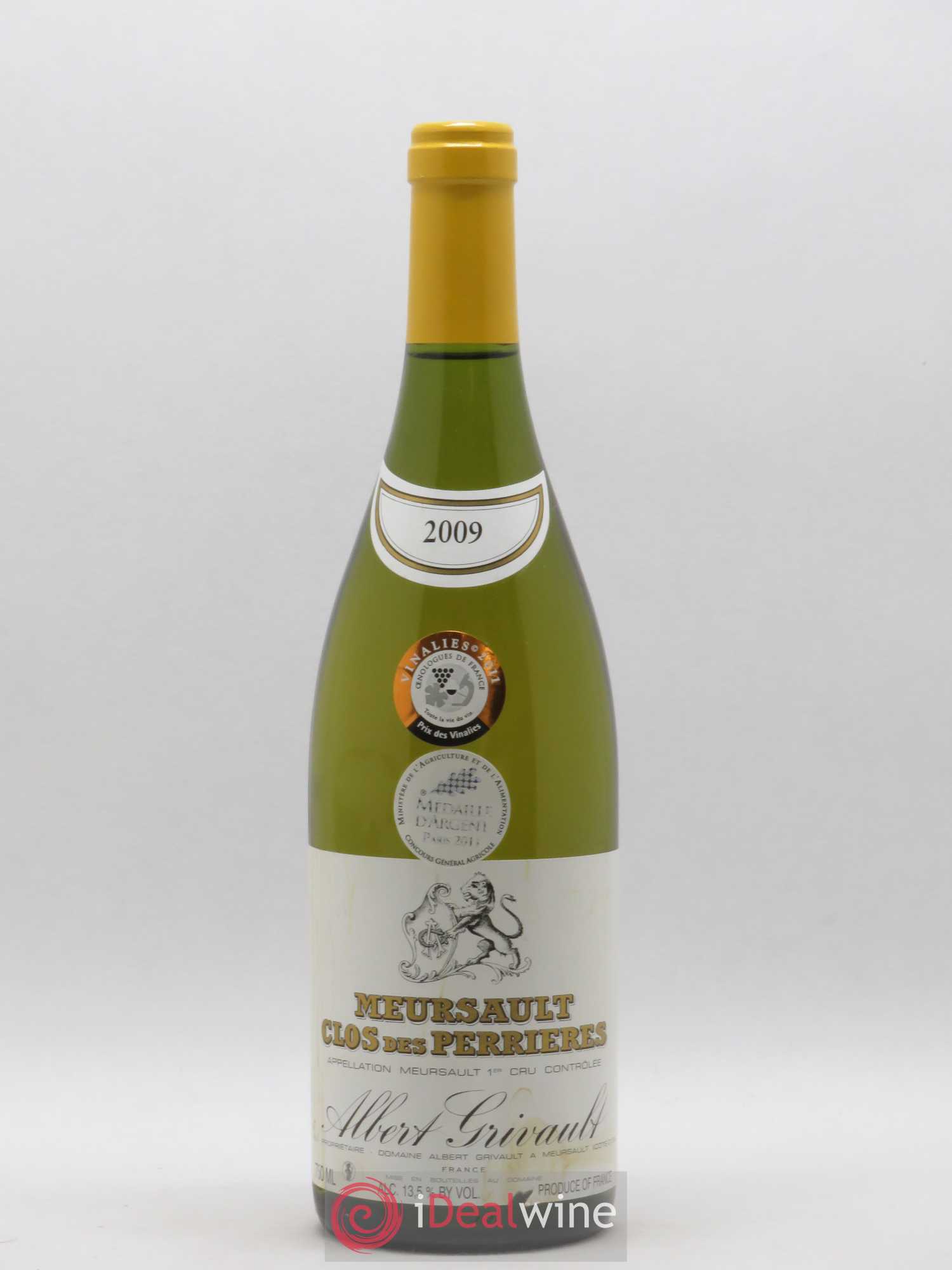 Meursault 1er Cru Clos des Perrières Monopole Albert Grivault 2009 - Lot de 1 bouteille - 0