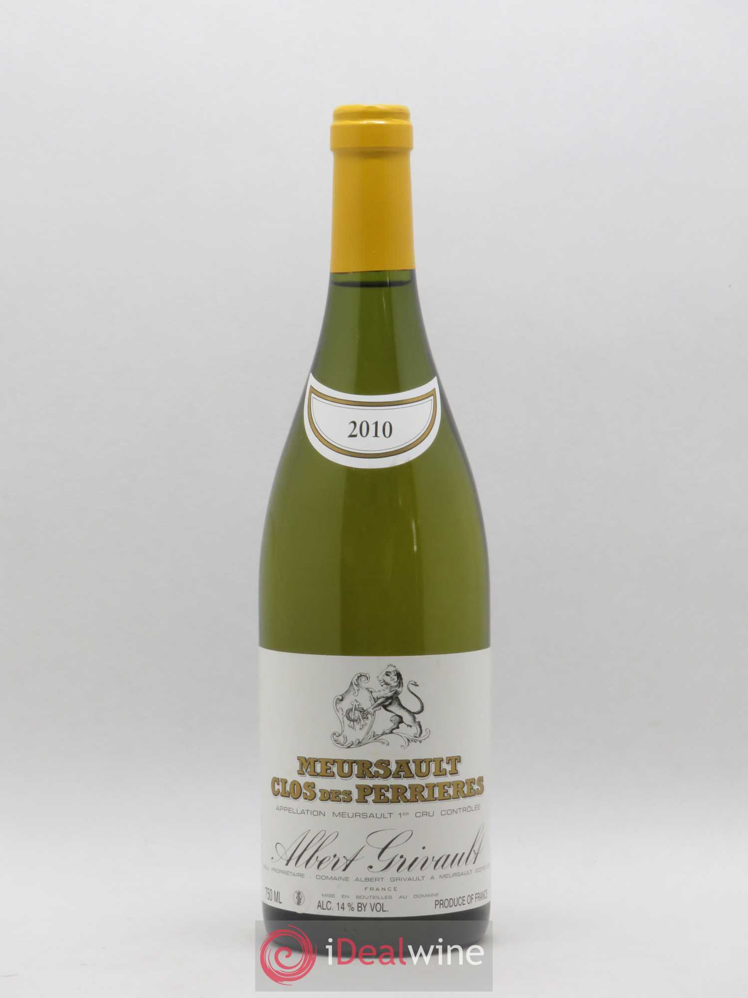 Meursault 1er Cru Clos des Perrières Monopole Albert Grivault 2010 - Lot de 1 bouteille - 0