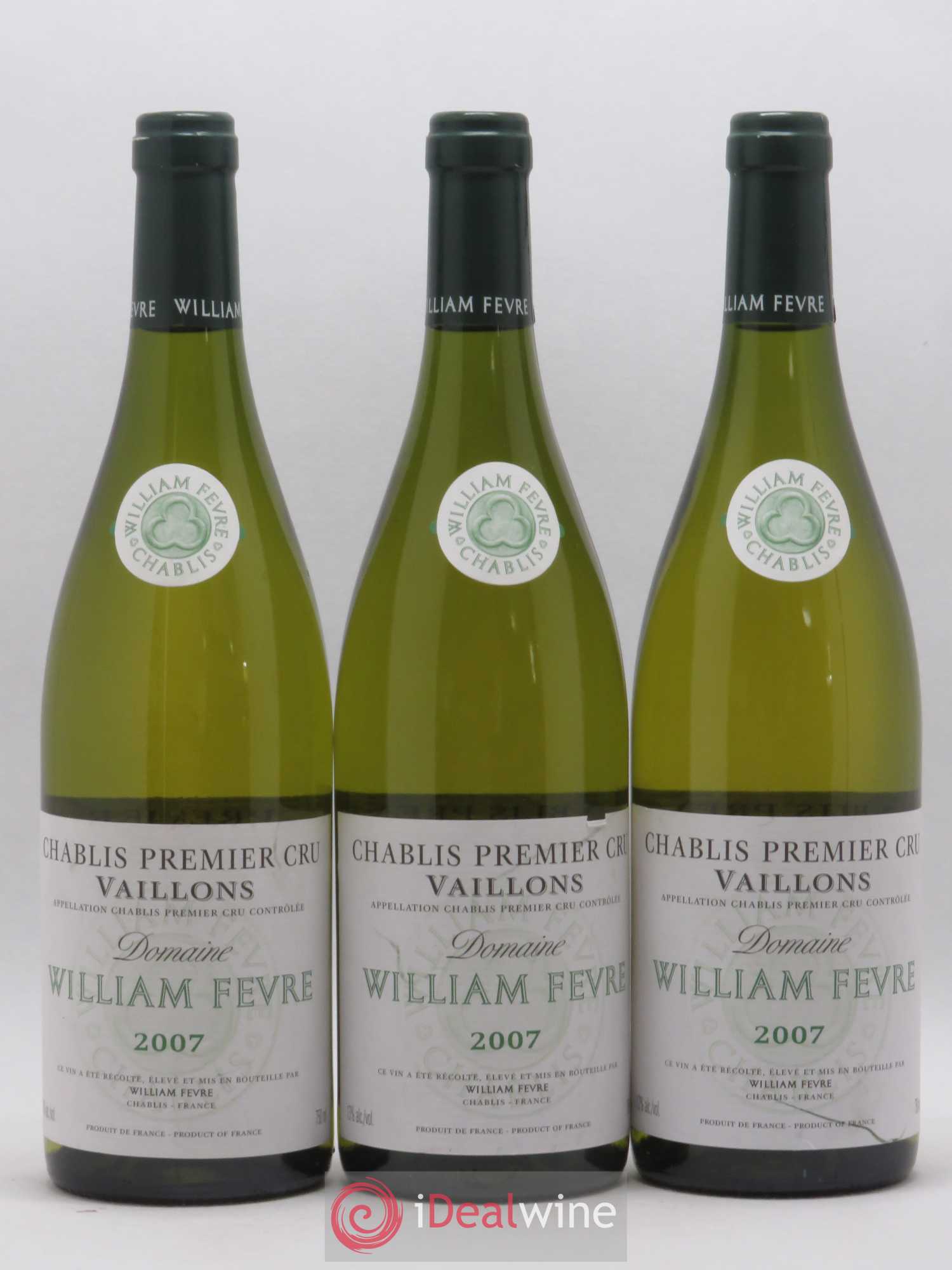 Chablis 1er Cru Vaillons William Fèvre 2007 - Lot de 3 bouteilles - 0