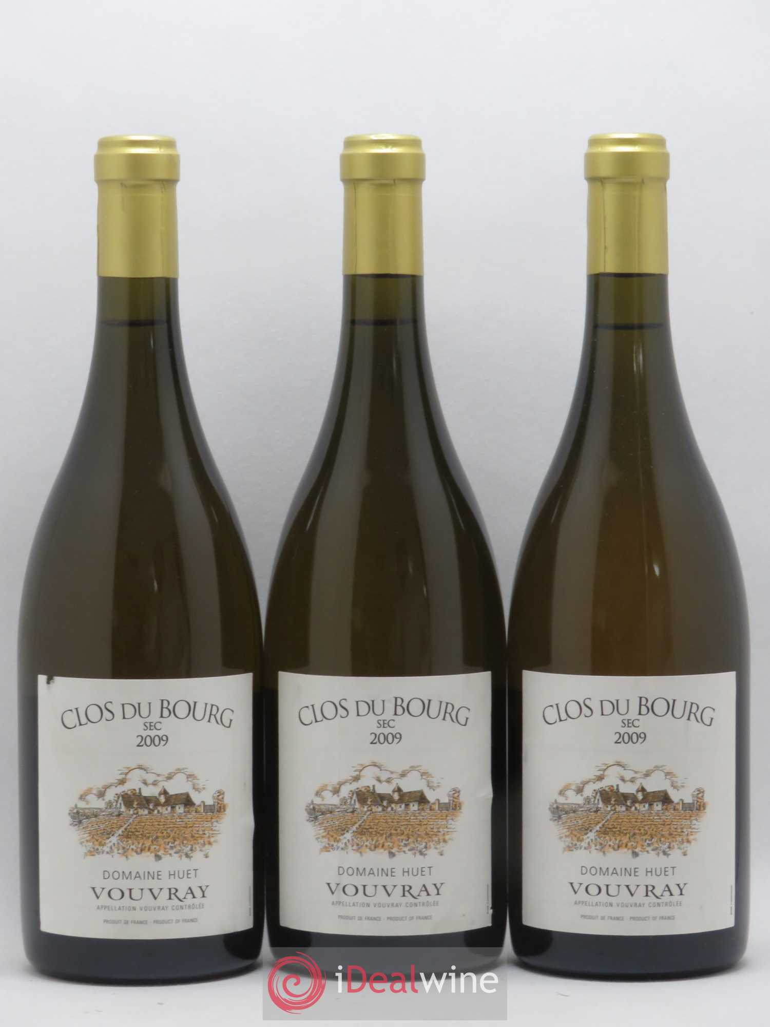 Vouvray Clos du Bourg Sec Domaine Huet 2009 - Lot de 3 bouteilles - 0
