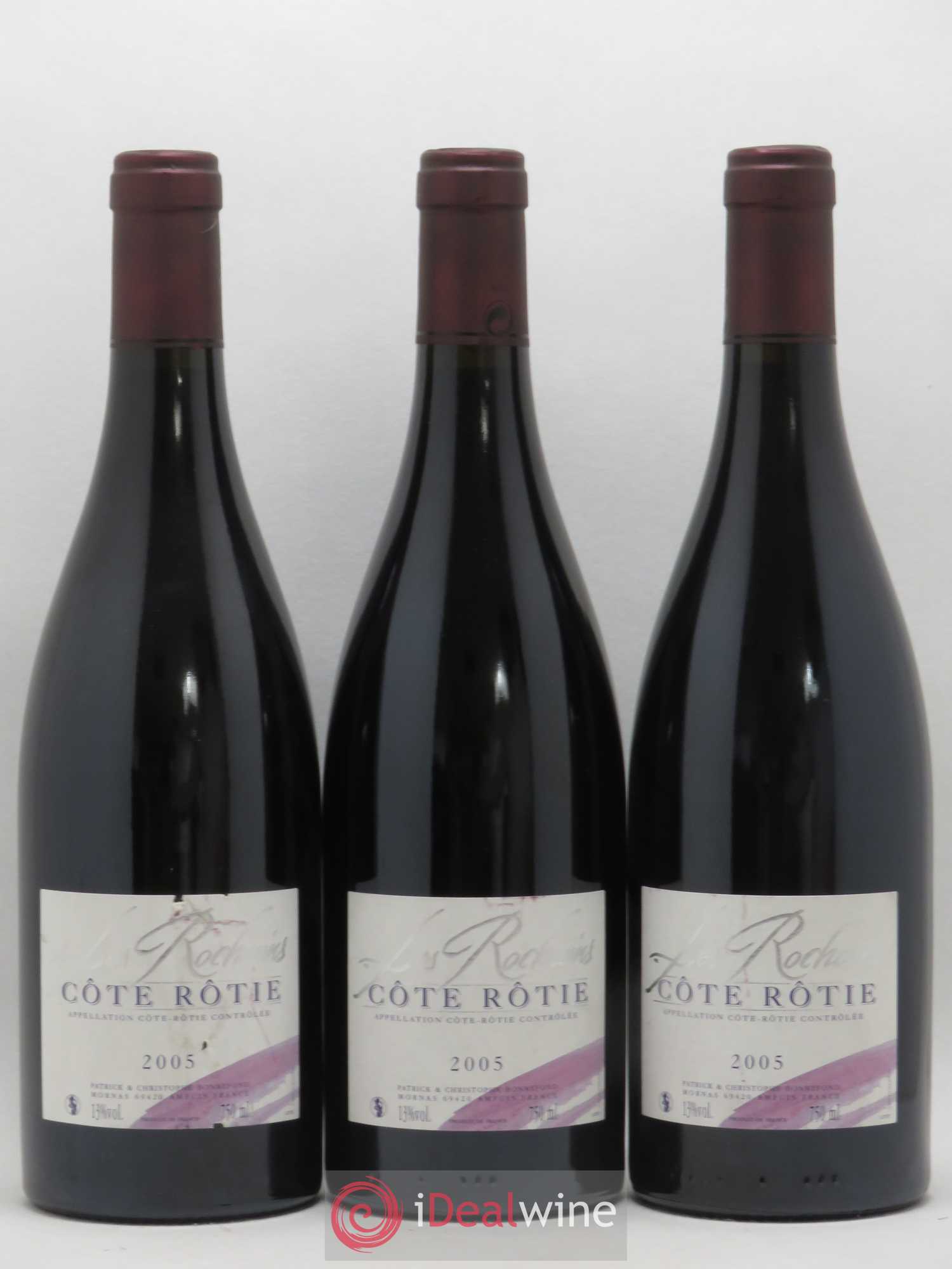 Côte-Rôtie Les Rochains Domaine Bonnefond 2005 - Lot de 3 bouteilles - 0