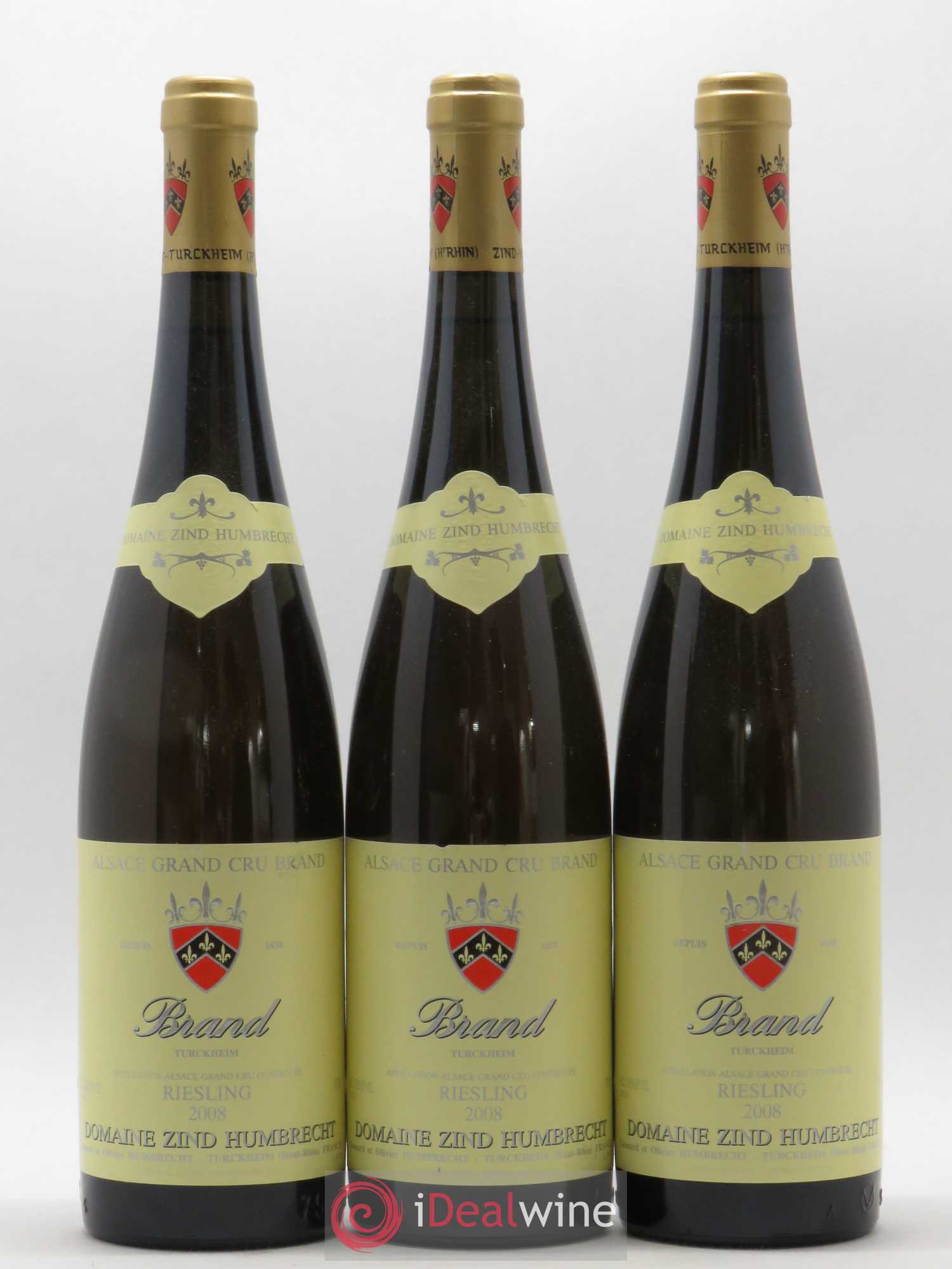 Alsace Riesling Grand Cru Brand Zind-Humbrecht (Domaine) 2008 - Lot de 3 bouteilles - 0