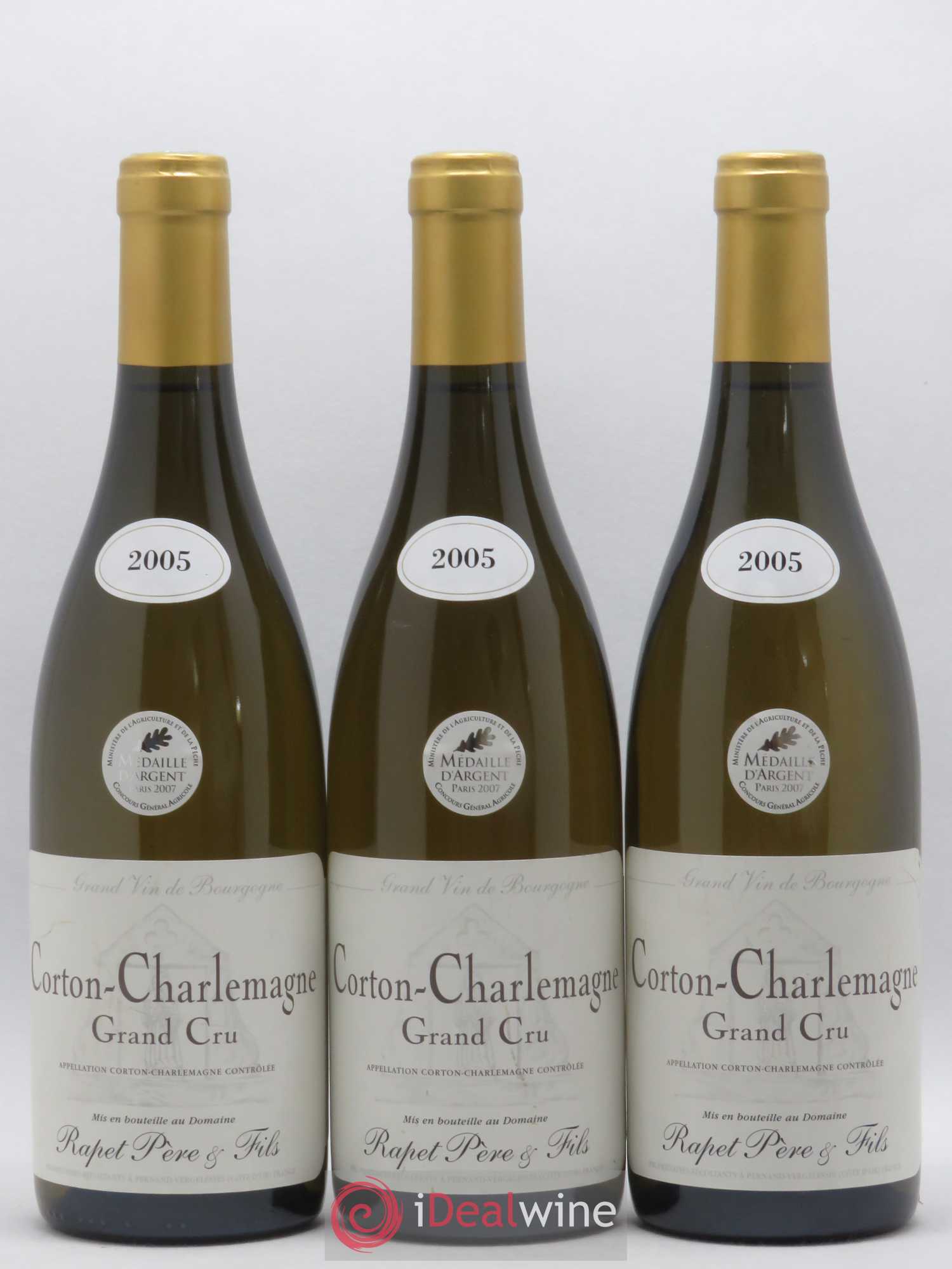 Corton-Charlemagne Grand Cru Rapet Père & Fils 2005 - Lot de 3 bouteilles - 0