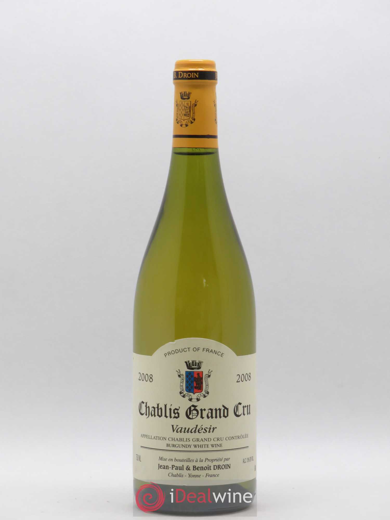 Chablis Grand Cru Vaudésir Jean-Paul & Benoît Droin (Domaine) 2008 - Lot de 1 bouteille - 0