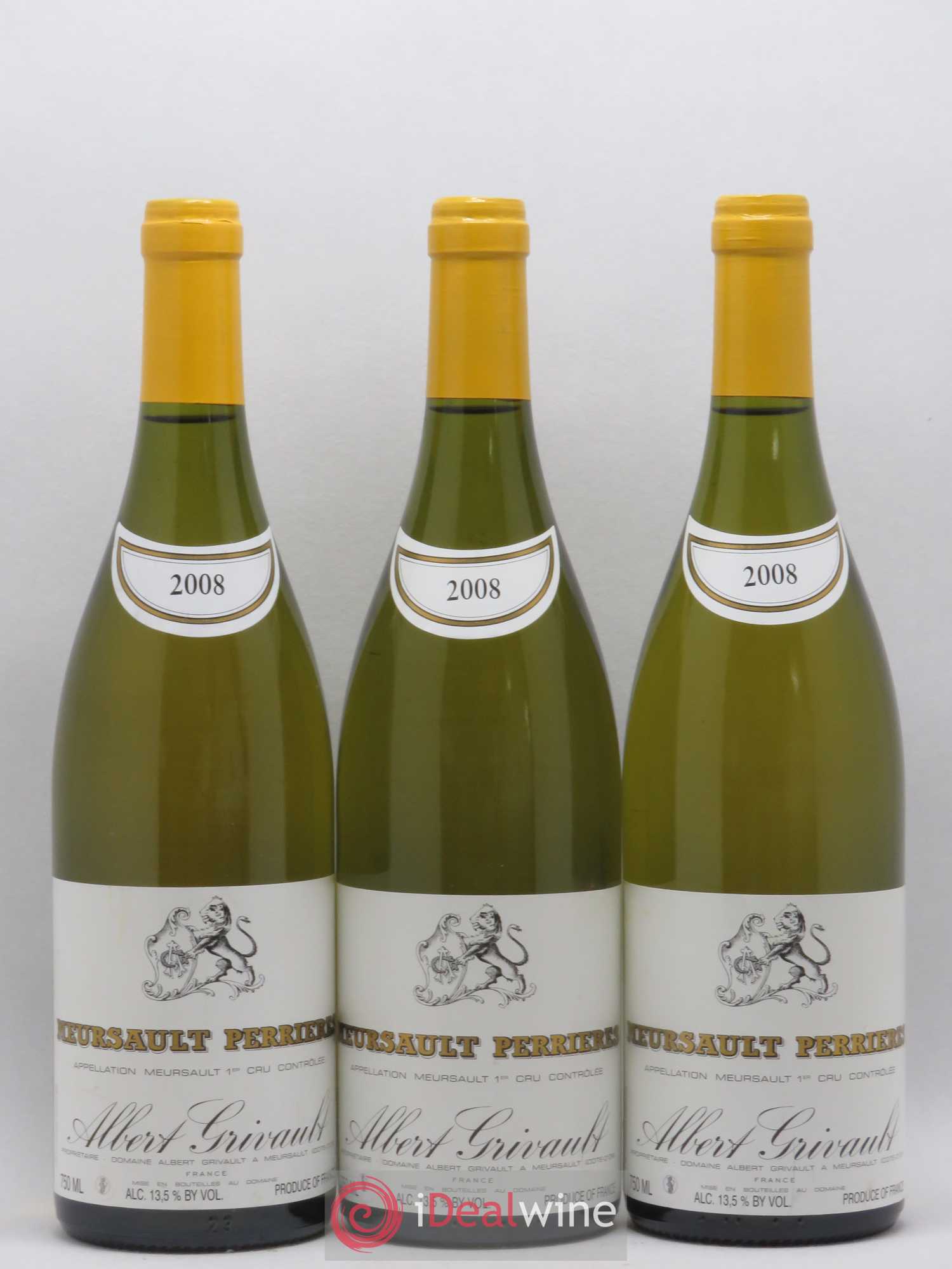 Meursault 1er Cru Perrières Albert Grivault 2008 - Lot de 3 bouteilles - 0