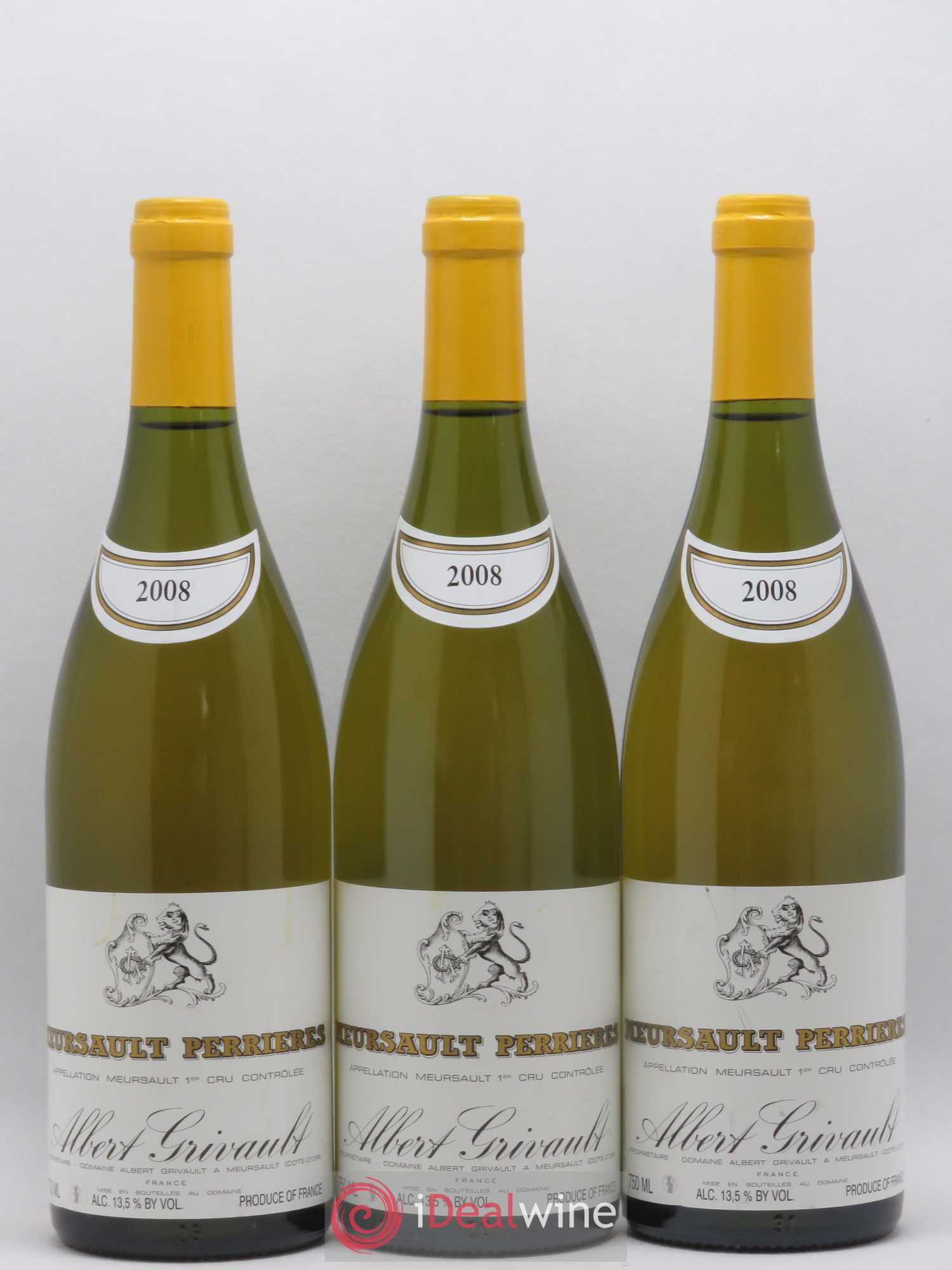 Meursault 1er Cru Perrières Albert Grivault 2008 - Lotto di 3 bottiglie - 0