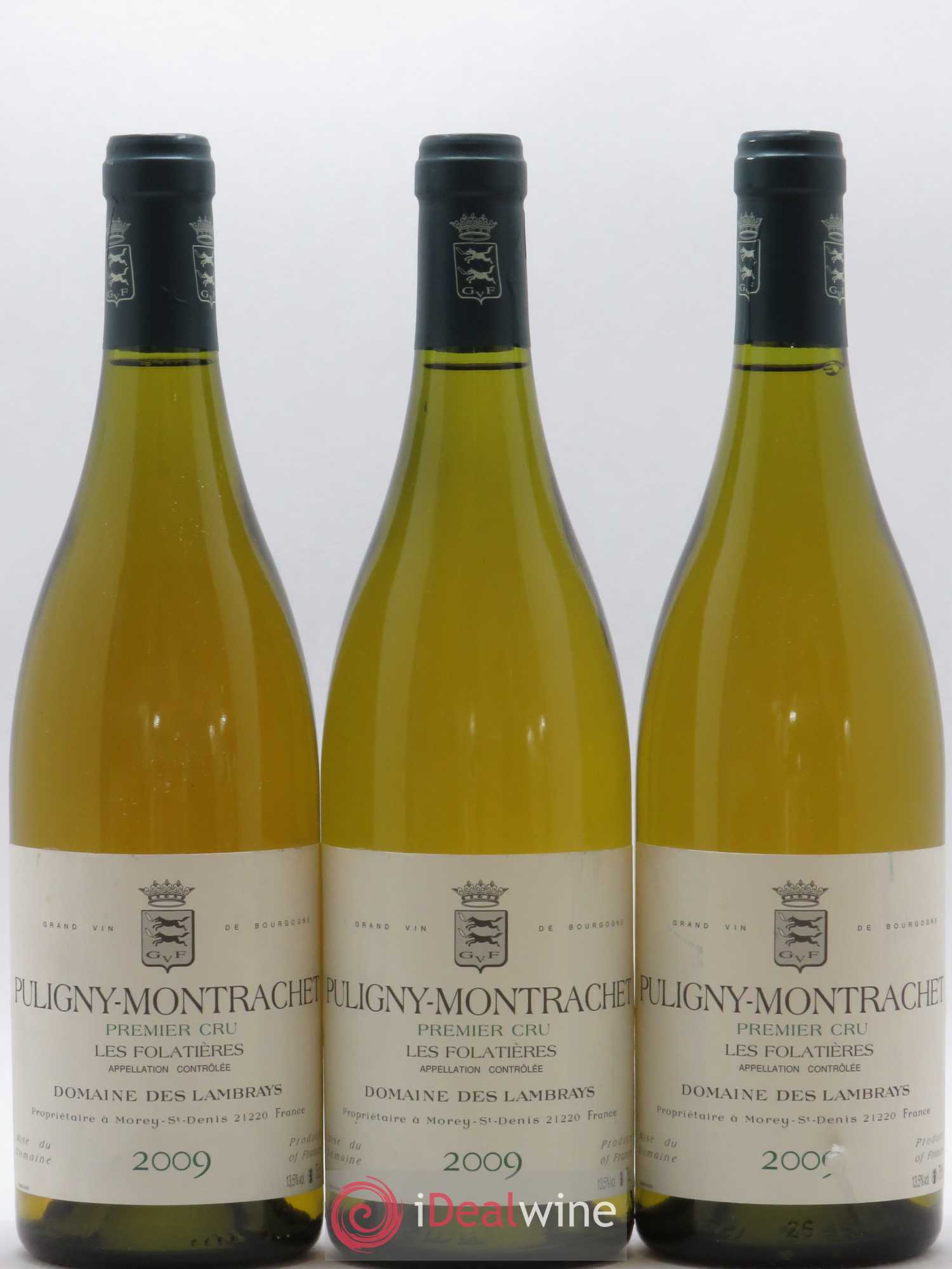 Puligny-Montrachet 1er Cru Les Folatières Domaine des Lambrays 2009 - Lot de 3 bouteilles - 0