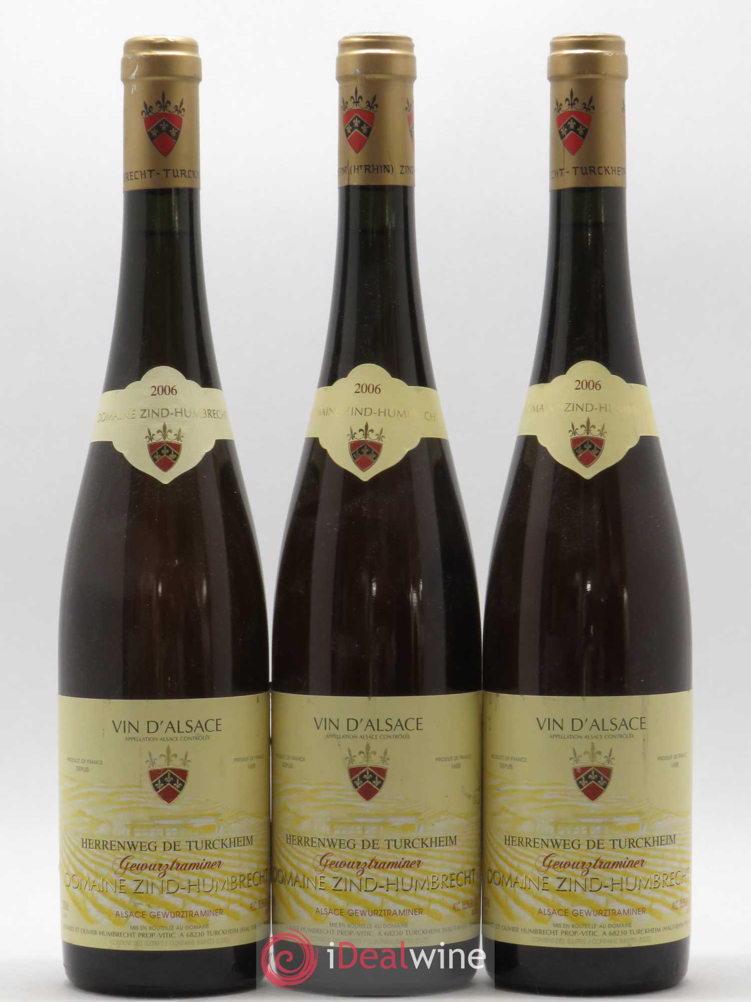 Alsace Gewurztraminer Herrenweg de Turckheim Zind-Humbrecht (Domaine) 2006 - Lot de 3 bouteilles - 0