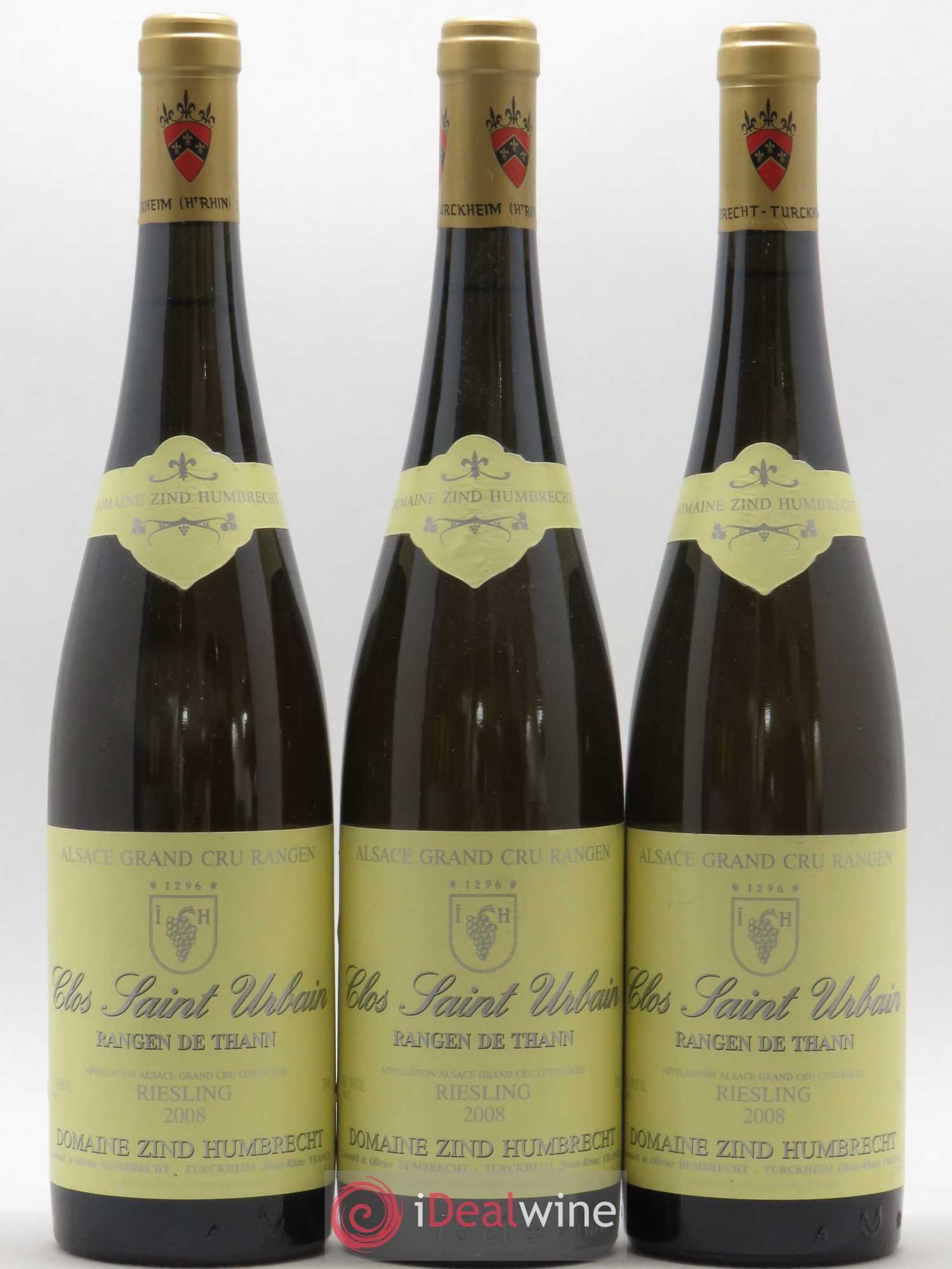 Alsace Riesling Grand Cru Rangen de Thann Clos Saint Urbain Zind-Humbrecht (Domaine) 2008 - Lot de 3 bouteilles - 0