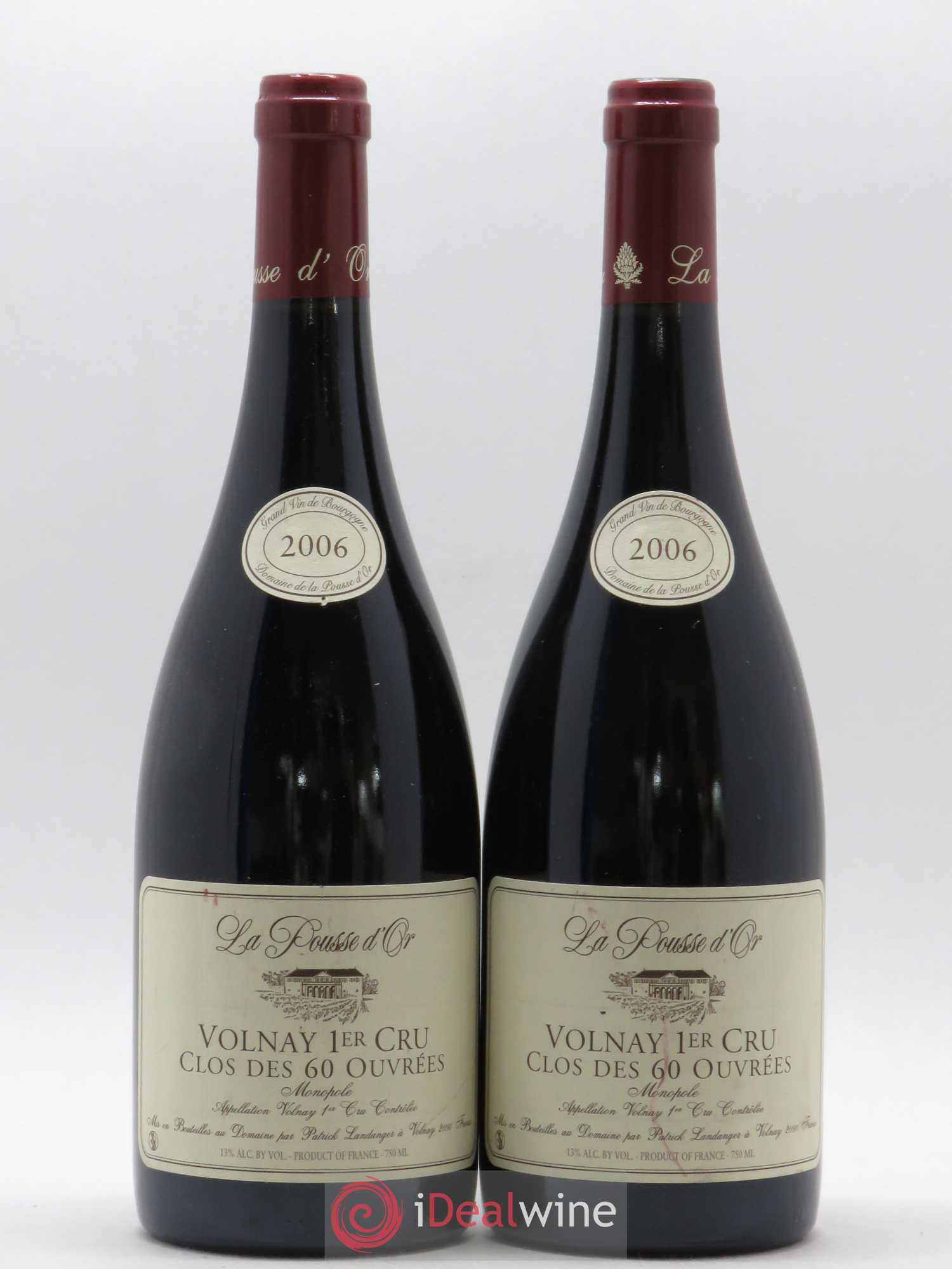 Volnay 1er Cru Clos des 60 ouvrées La Pousse d'Or (Domaine de) 2006 - Lot de 2 bouteilles - 0