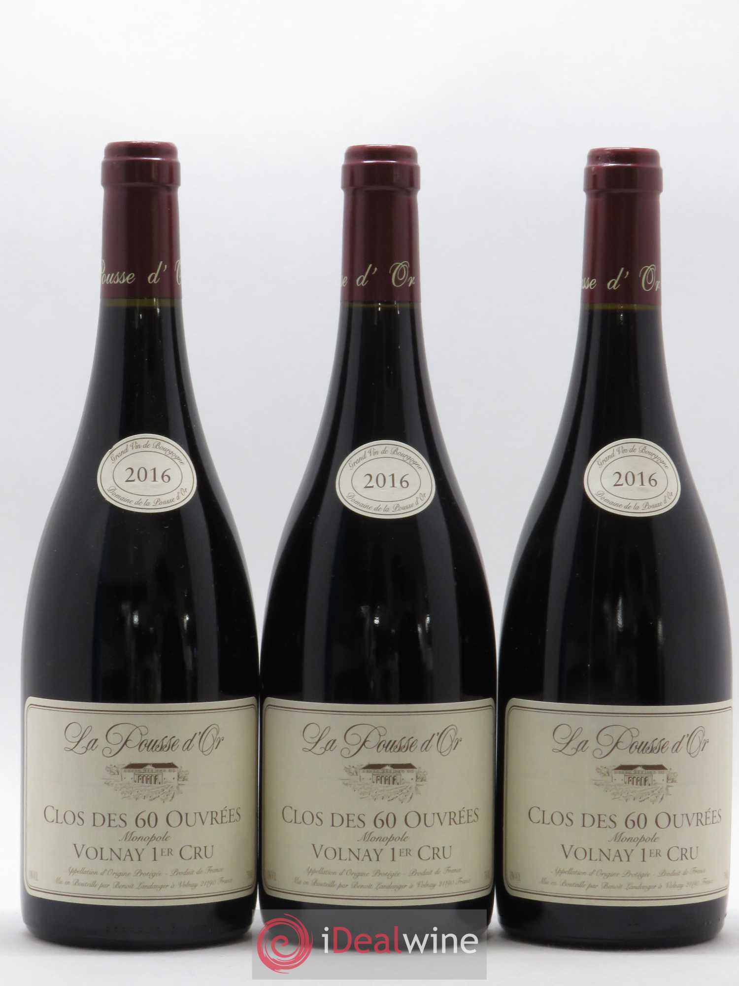 Volnay 1er Cru Clos des 60 ouvrées La Pousse d'Or (Domaine de) 2016 - Lot de 3 bouteilles - 0