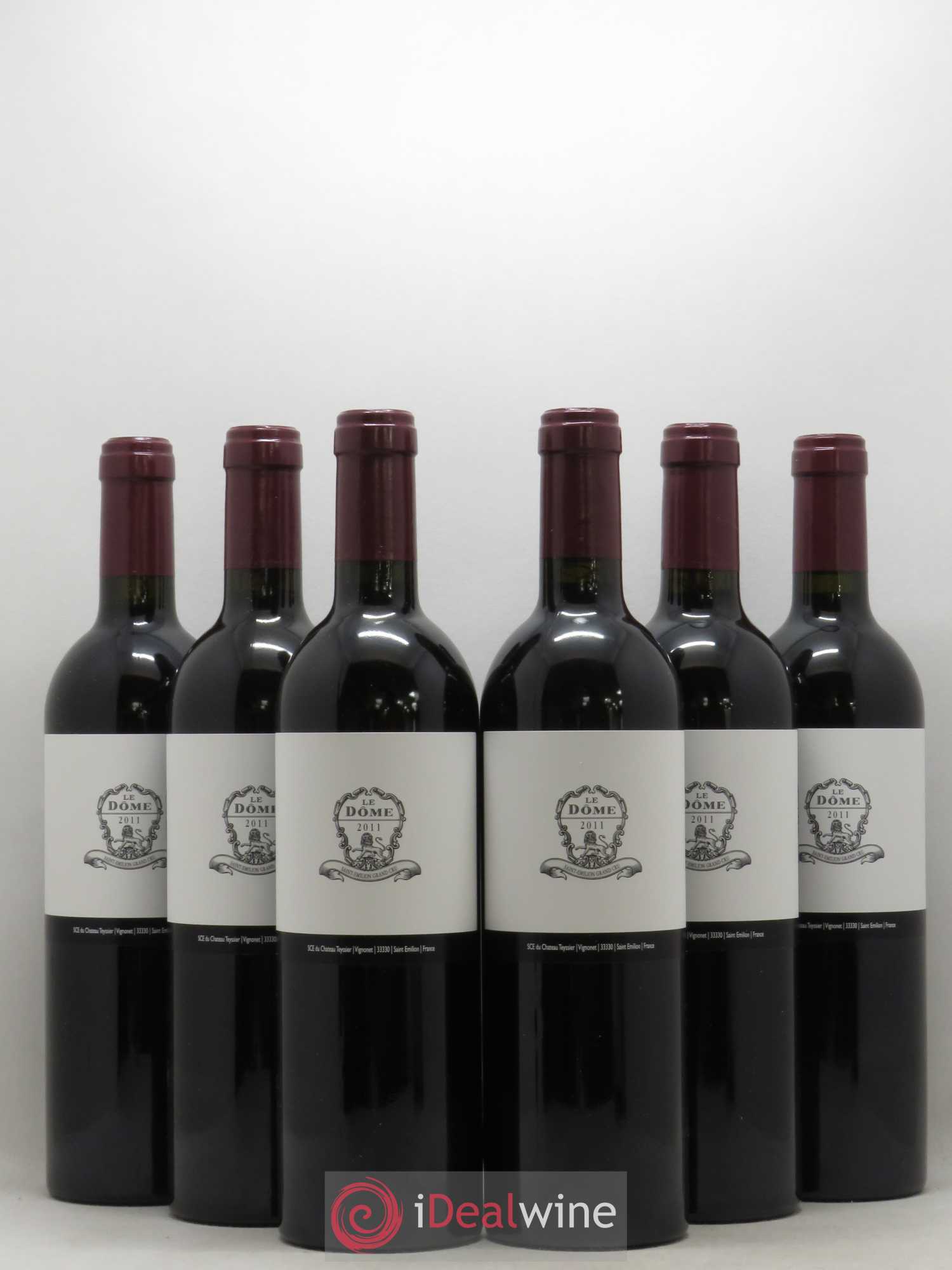 Saint-Émilion Grand Cru Le Dome Château Teyssier (sans prix de réserve) 2011 - Posten von 6 Flaschen - 0
