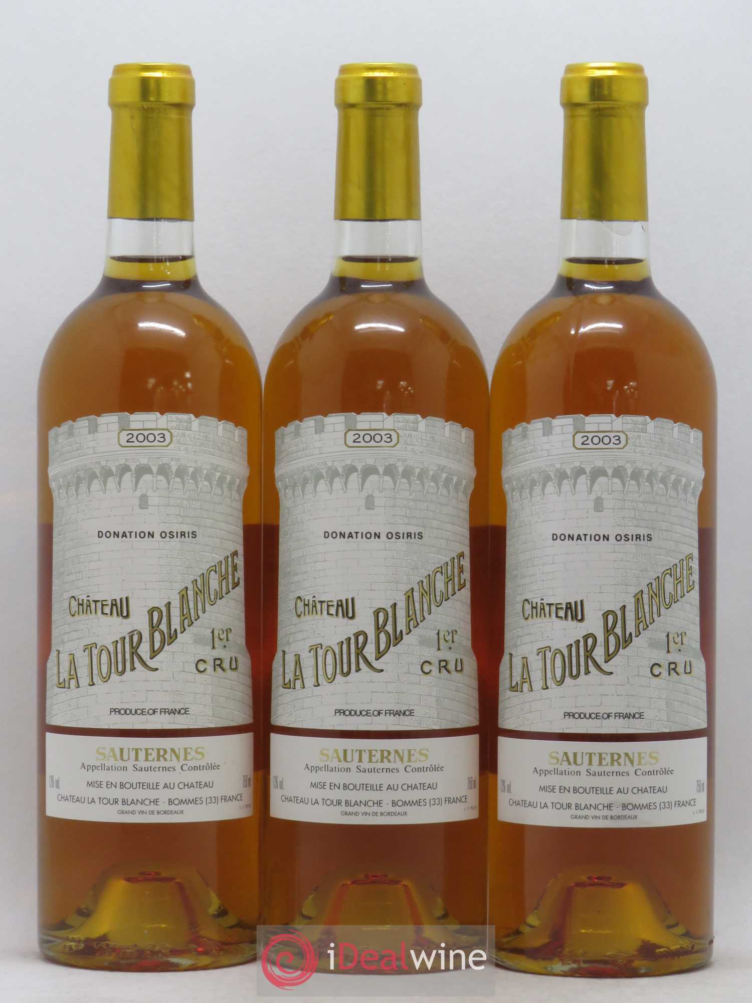 Château la Tour Blanche 1er Grand Cru Classé Donation Osiris 2003 - Lotto di 12 bottiglie - 2