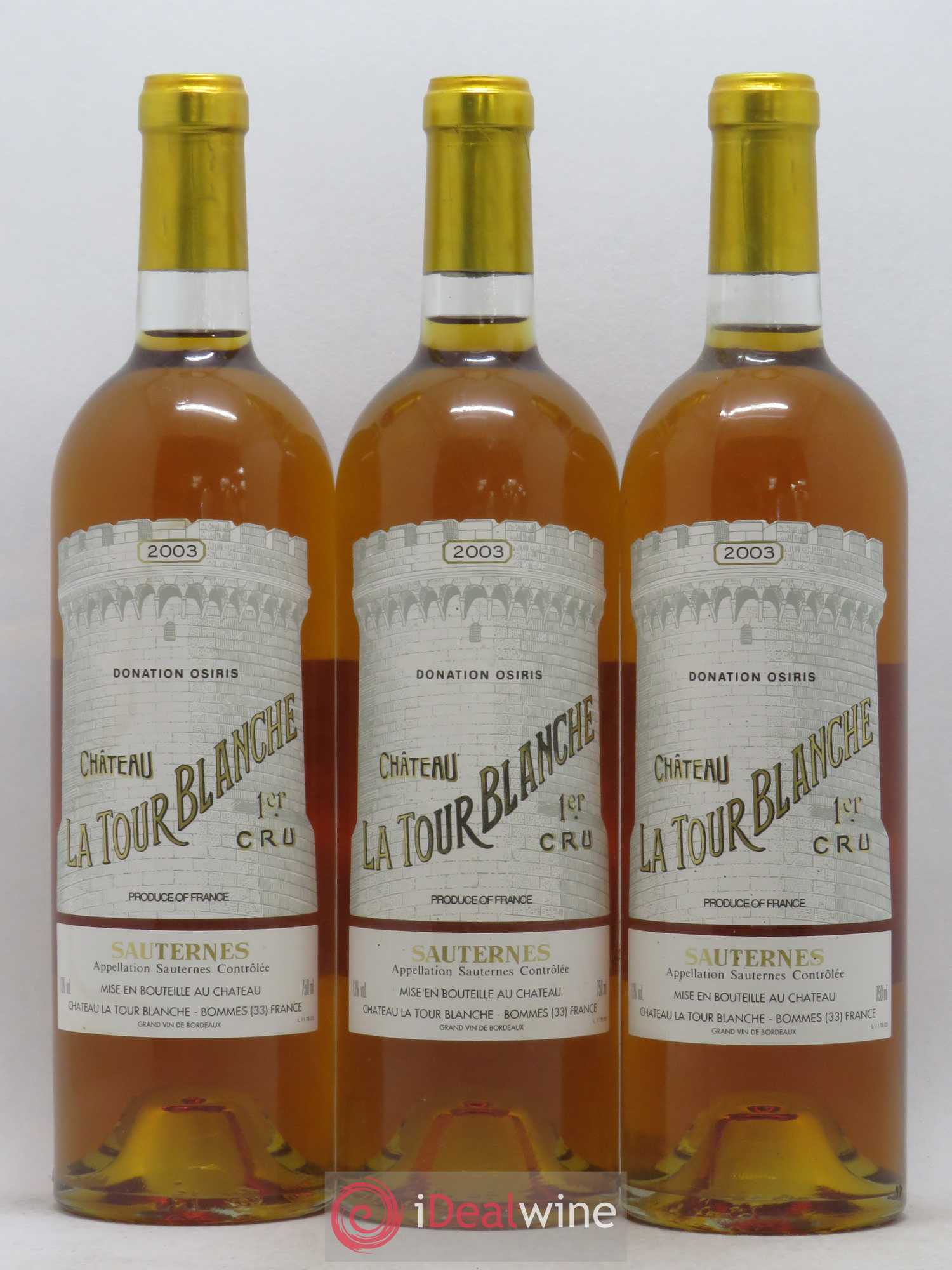 Château la Tour Blanche 1er Grand Cru Classé Donation Osiris 2003 - Lotto di 12 bottiglie - 3
