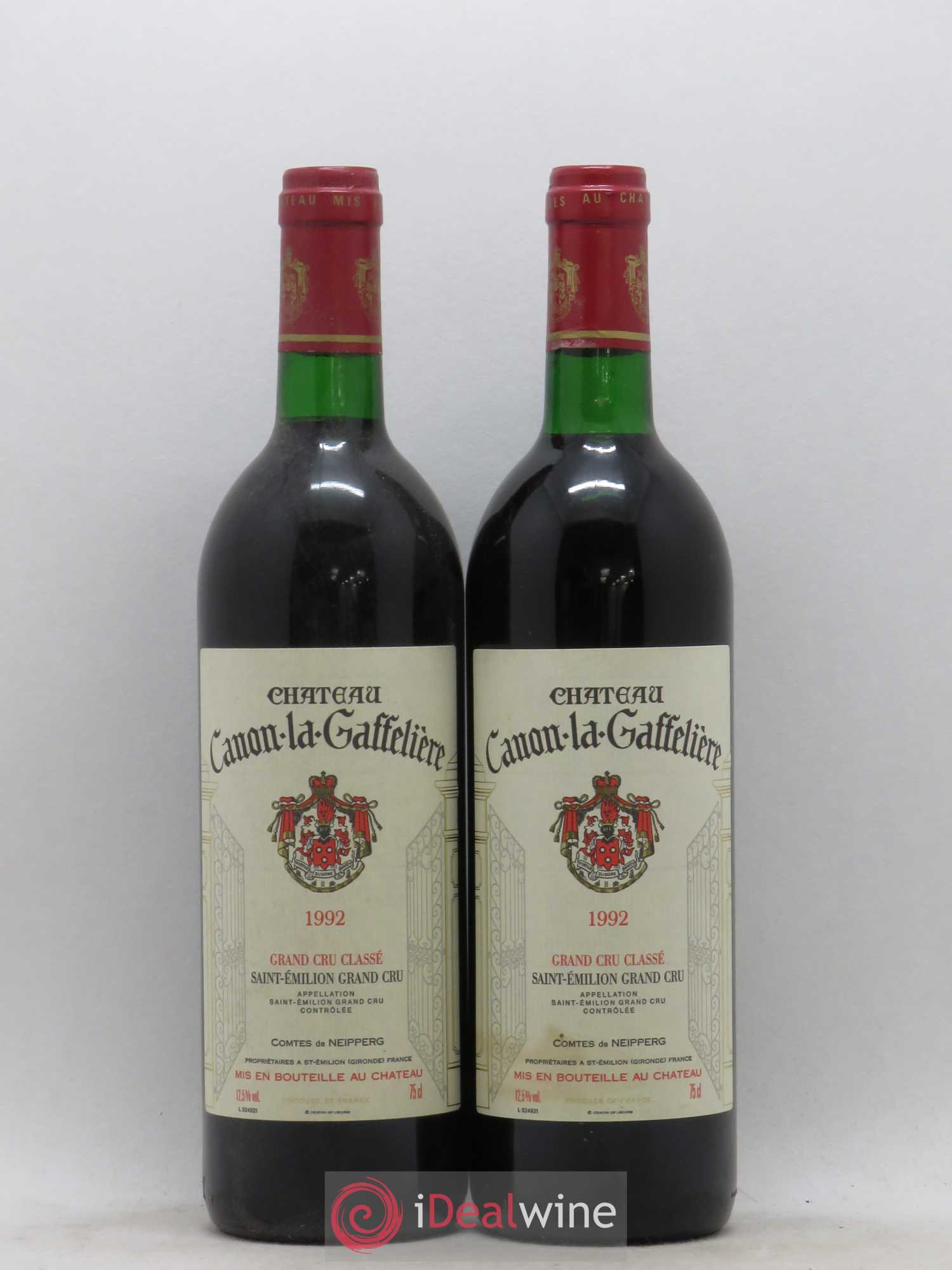Château Canon la Gaffelière 1er Grand Cru Classé B 1992 - Lot de 2 bouteilles - 0