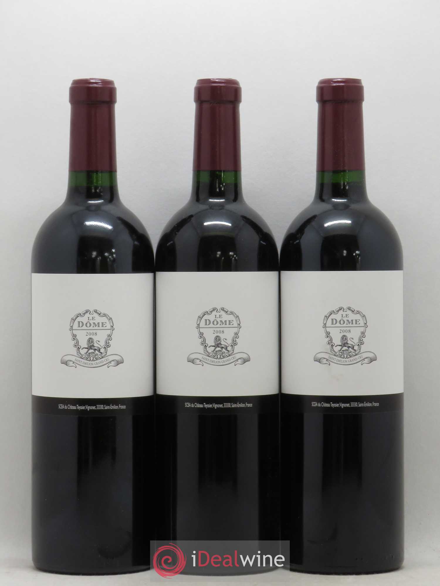 Saint-Émilion Grand Cru Le Dome Château Teyssier 2008 - Posten von 3 Flaschen - 0