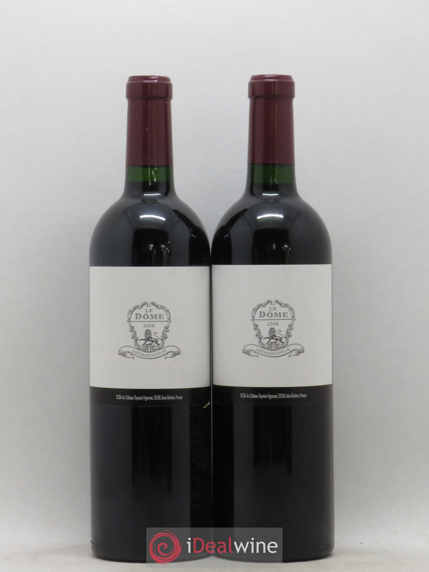 Saint-Émilion Grand Cru Le Dome Château Teyssier 2008 - Posten von 2 Flaschen - 0
