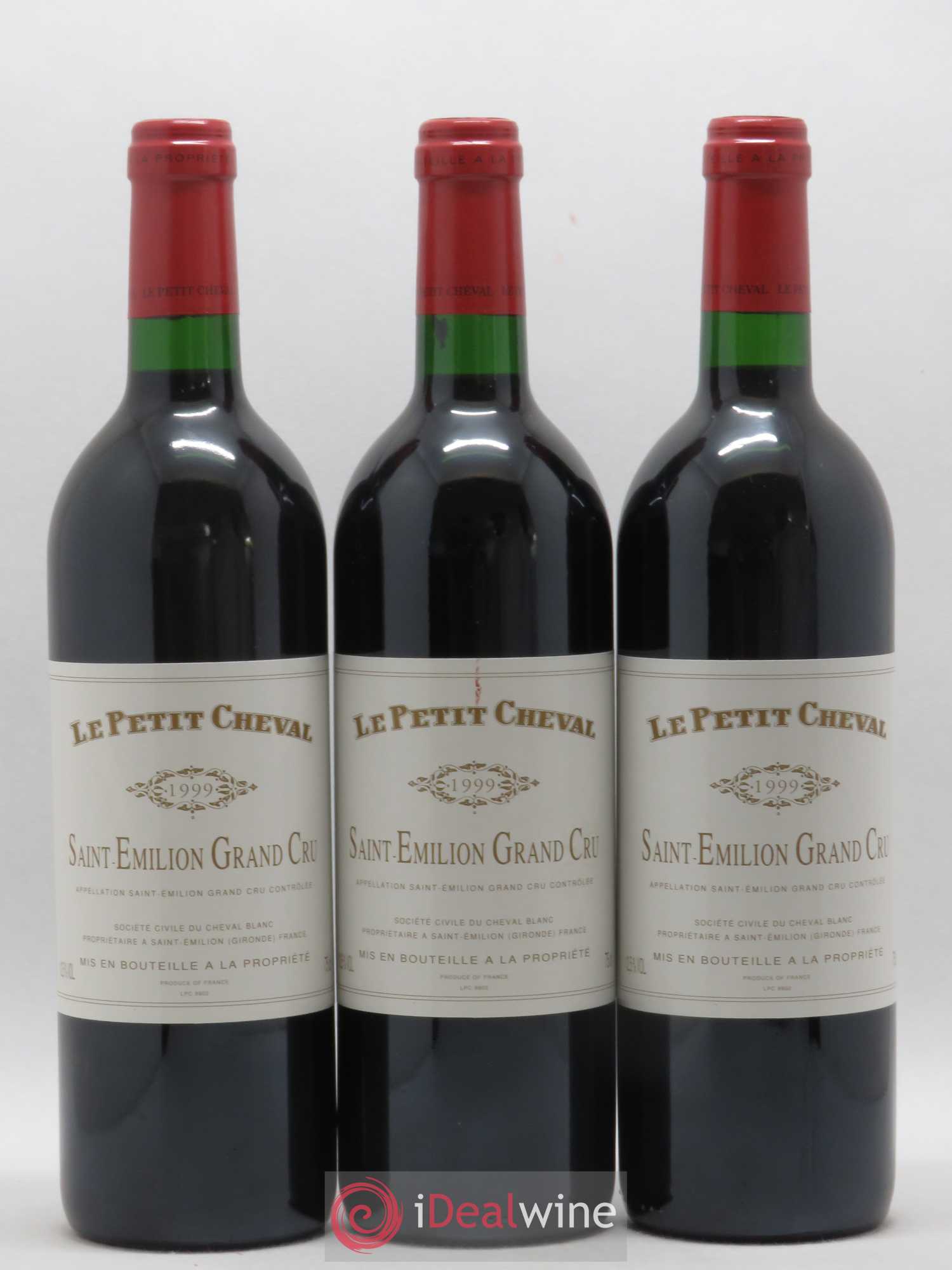Le Petit Cheval Second Vin 1999 - Lot de 3 bouteilles - 0