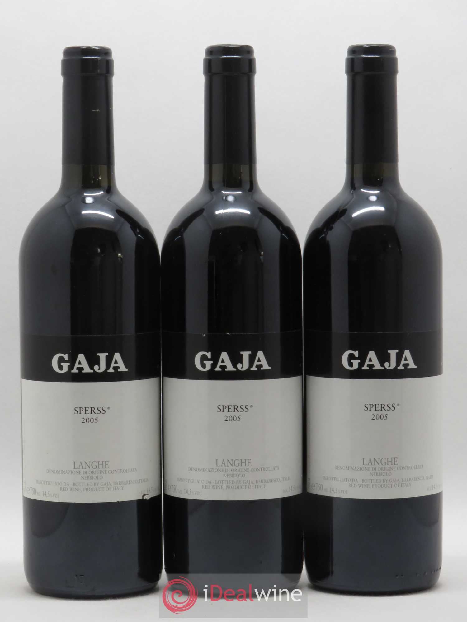 Langhe Sperss Angelo Gaja 2005 - Lot de 3 bouteilles - 0