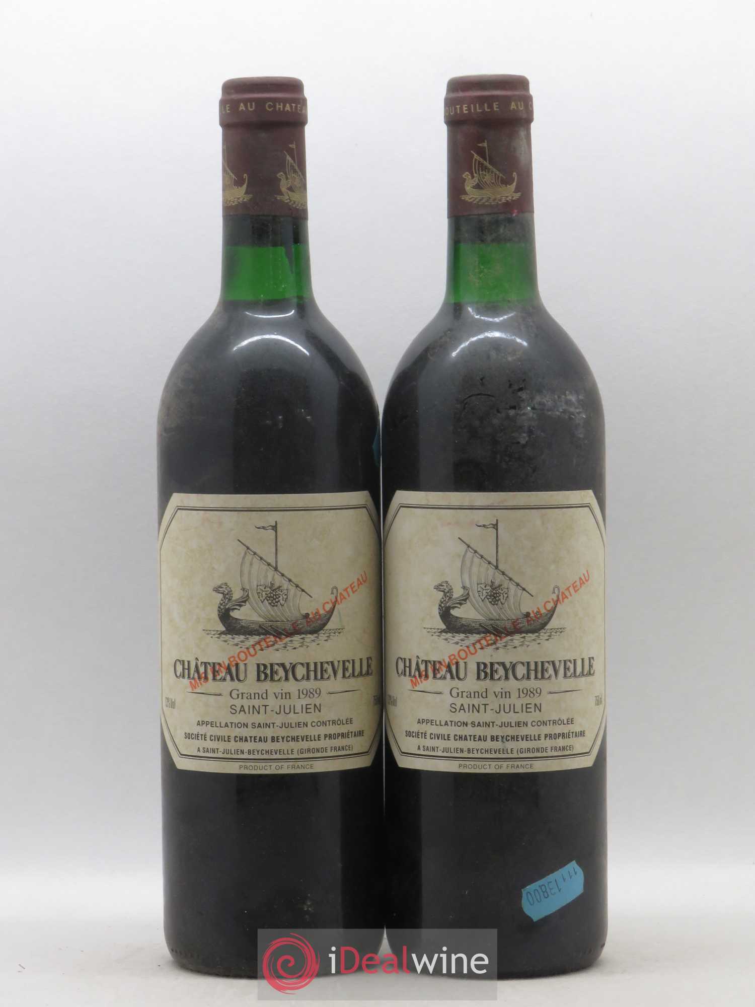 Château Beychevelle 4ème Grand Cru Classé 1989 - Lot de 2 bouteilles - 0