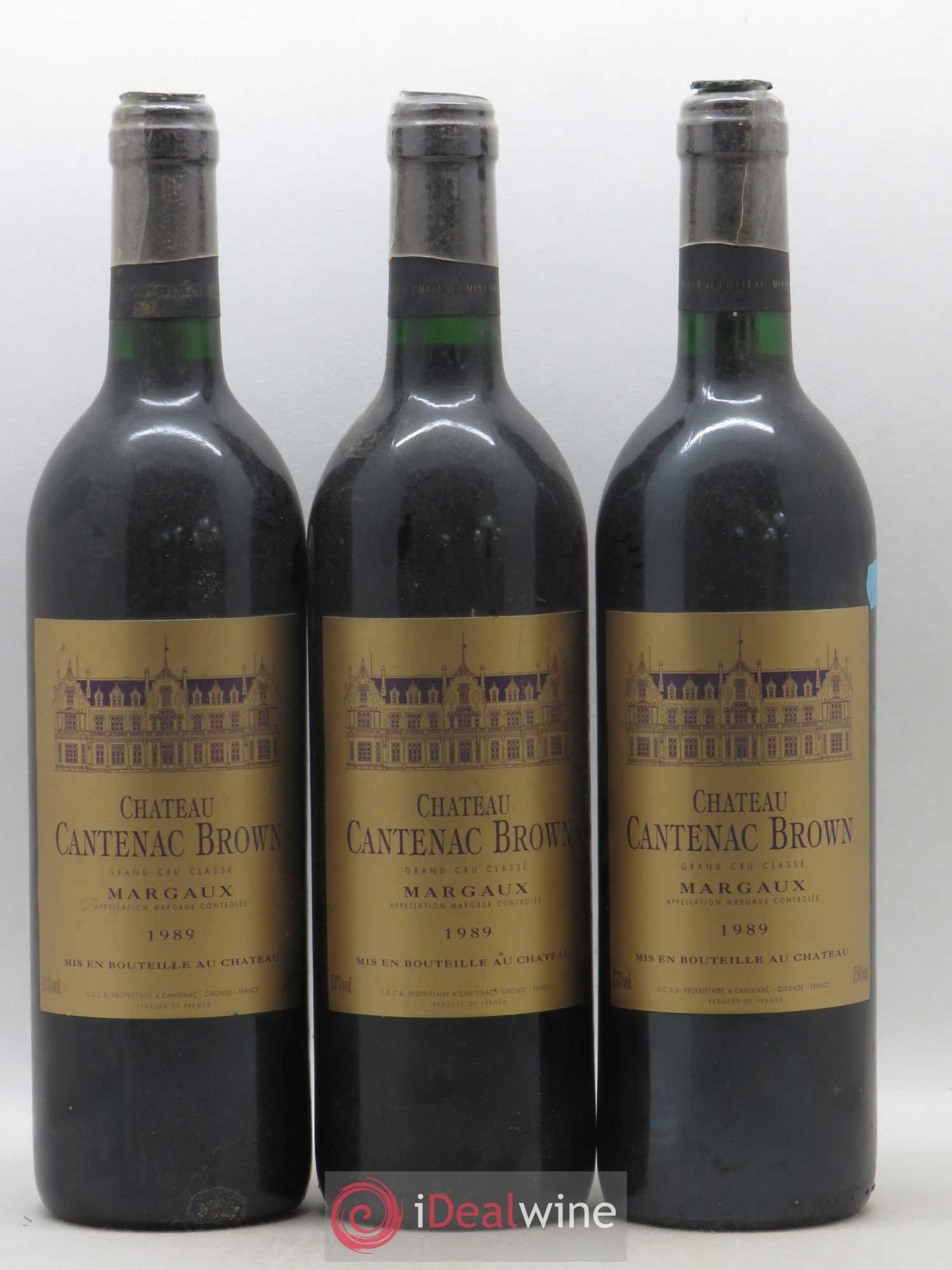 Château Cantenac Brown 3ème Grand Cru Classé 1989 - Lot de 3 bouteilles - 0