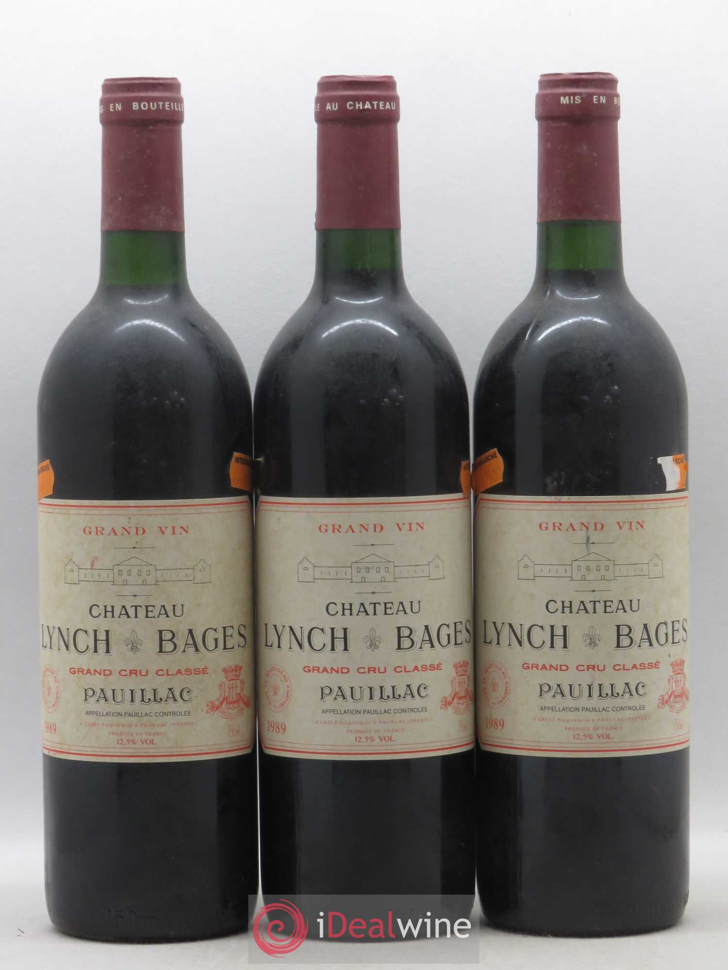 Château Lynch Bages 5ème Grand Cru Classé 1989 - Lot de 3 bouteilles - 0