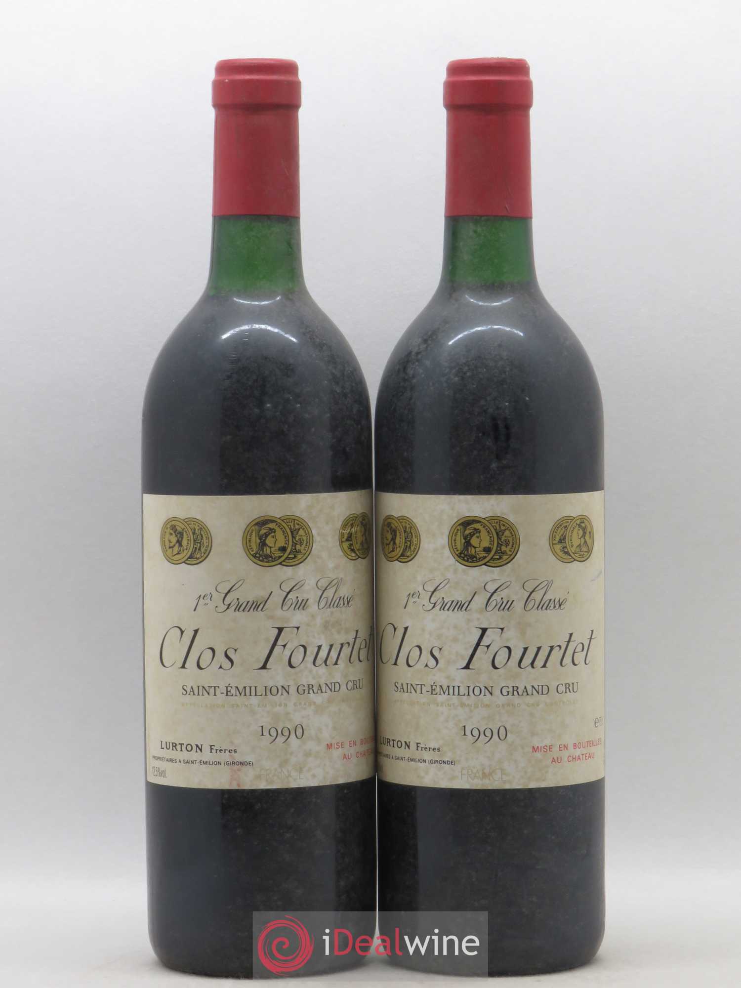 Clos Fourtet 1er Grand Cru Classé B 1990 - Lot de 2 bouteilles - 0