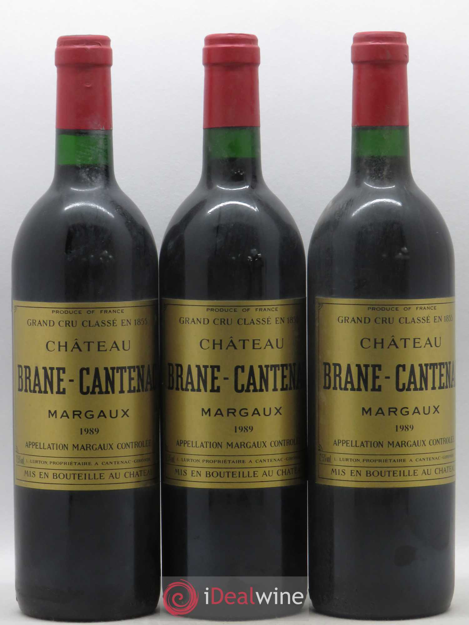 Château Brane Cantenac 2ème Grand Cru Classé 1989 - Lot de 3 bouteilles - 0