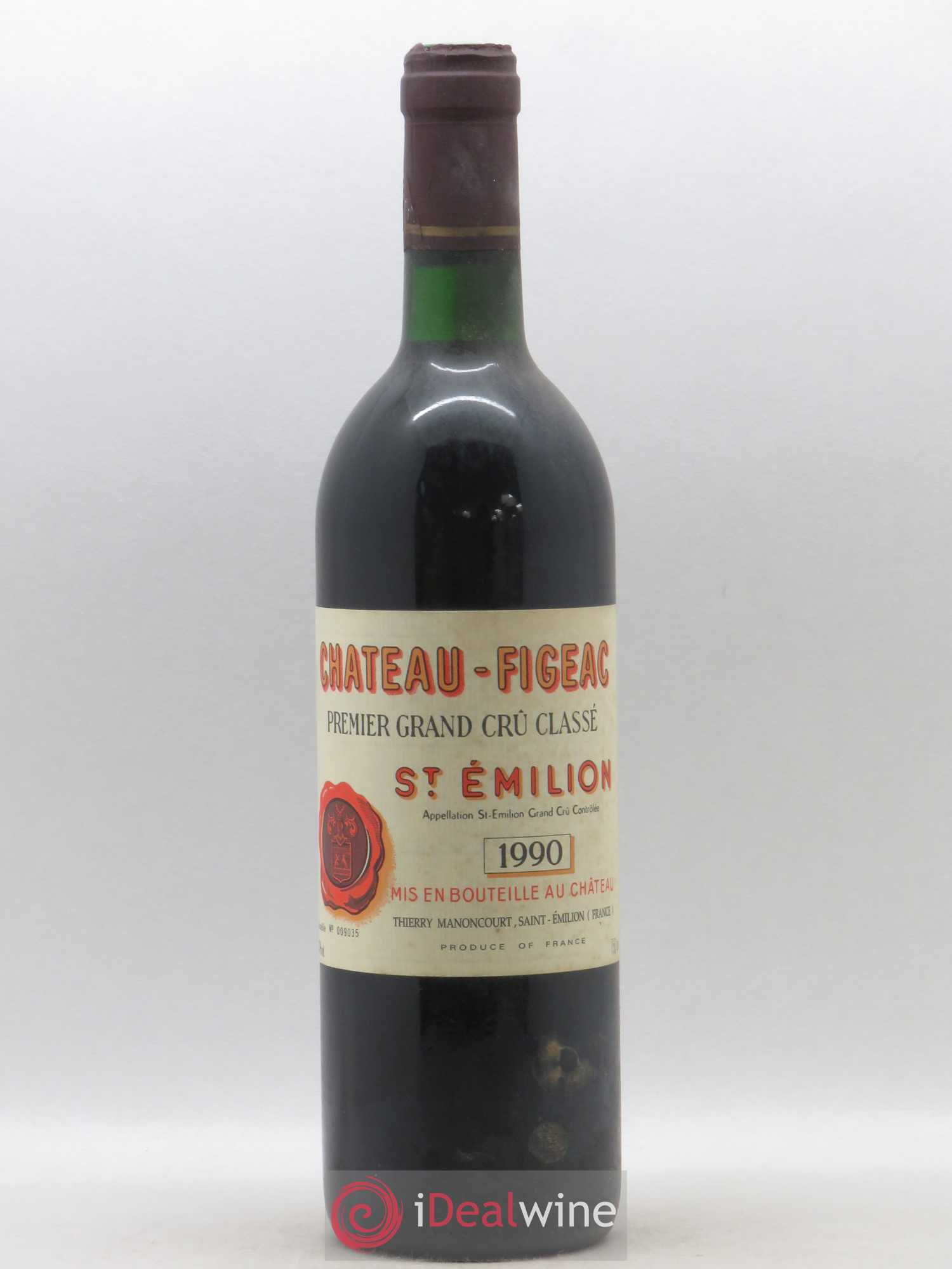 Château Figeac 1er Grand Cru Classé A 1990 - Lot de 1 bouteille - 0
