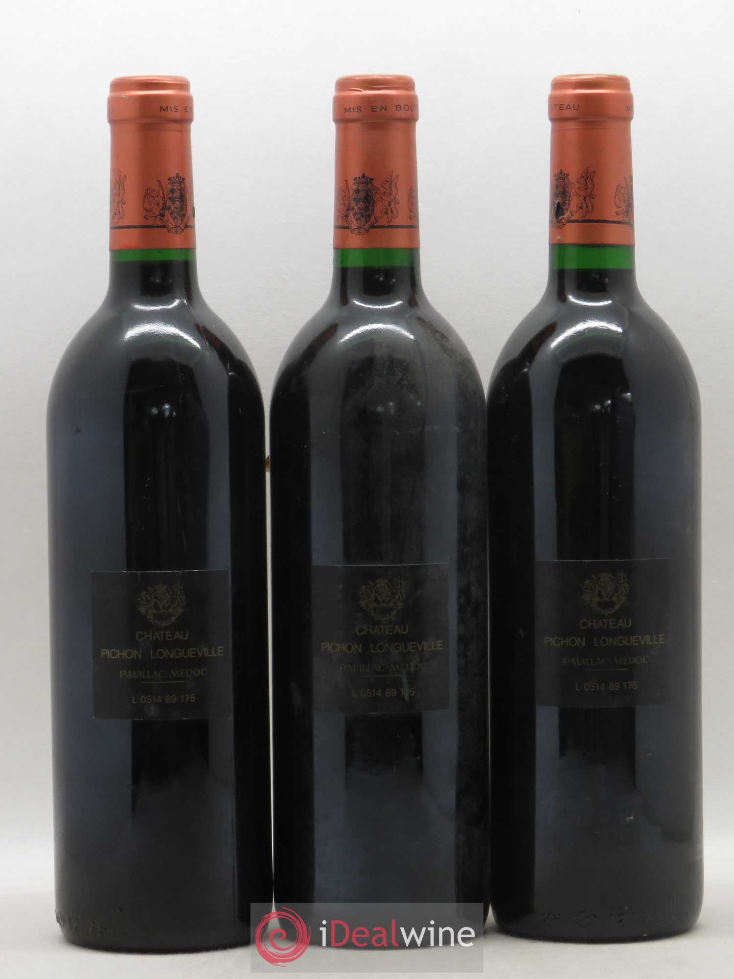 Pichon Longueville Baron 2ème Grand Cru Classé 1989 - Lot de 3 bouteilles - 1