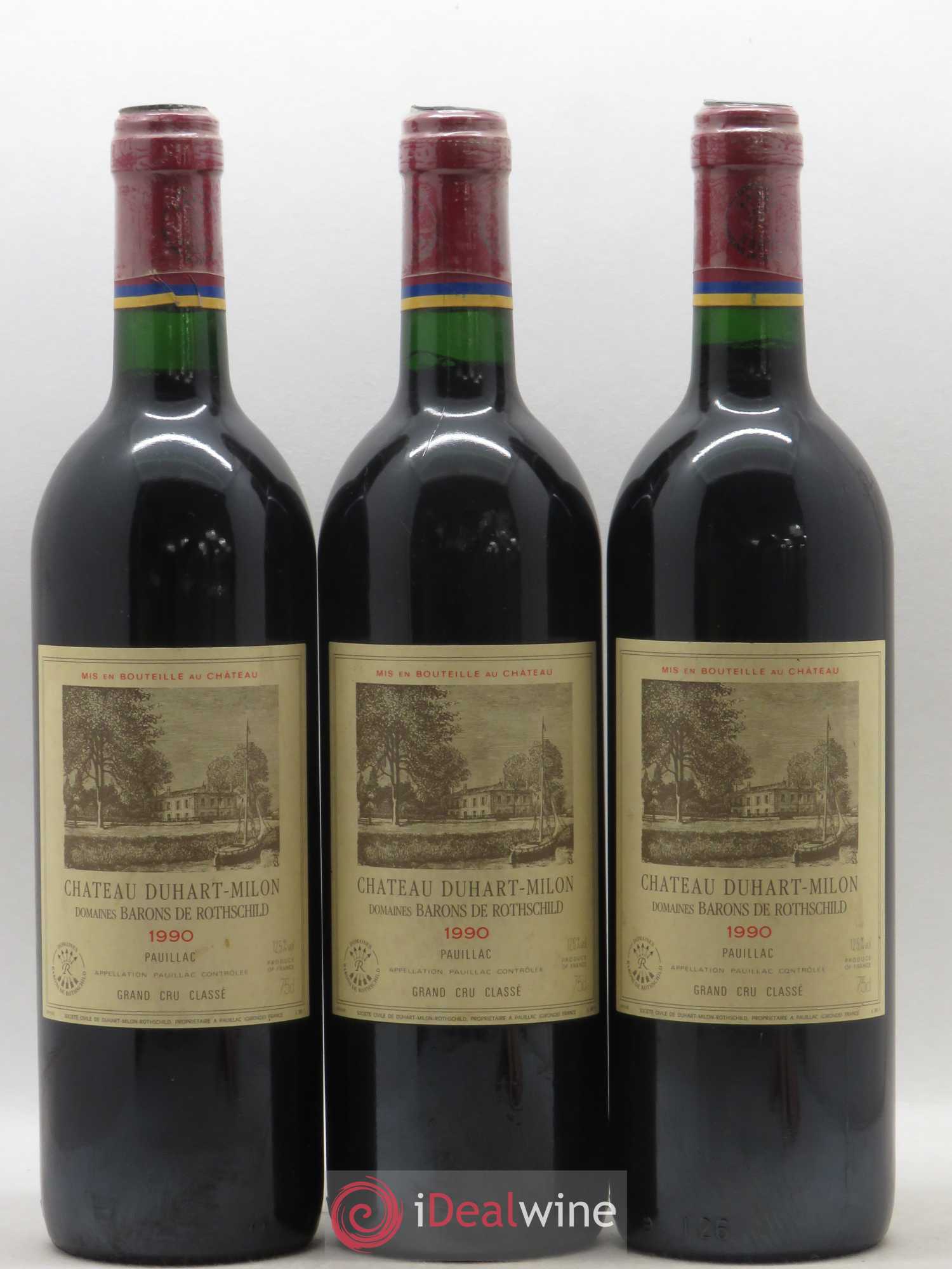 Château Duhart-Milon 4ème Grand Cru Classé 1990 - Lot de 3 bouteilles - 0