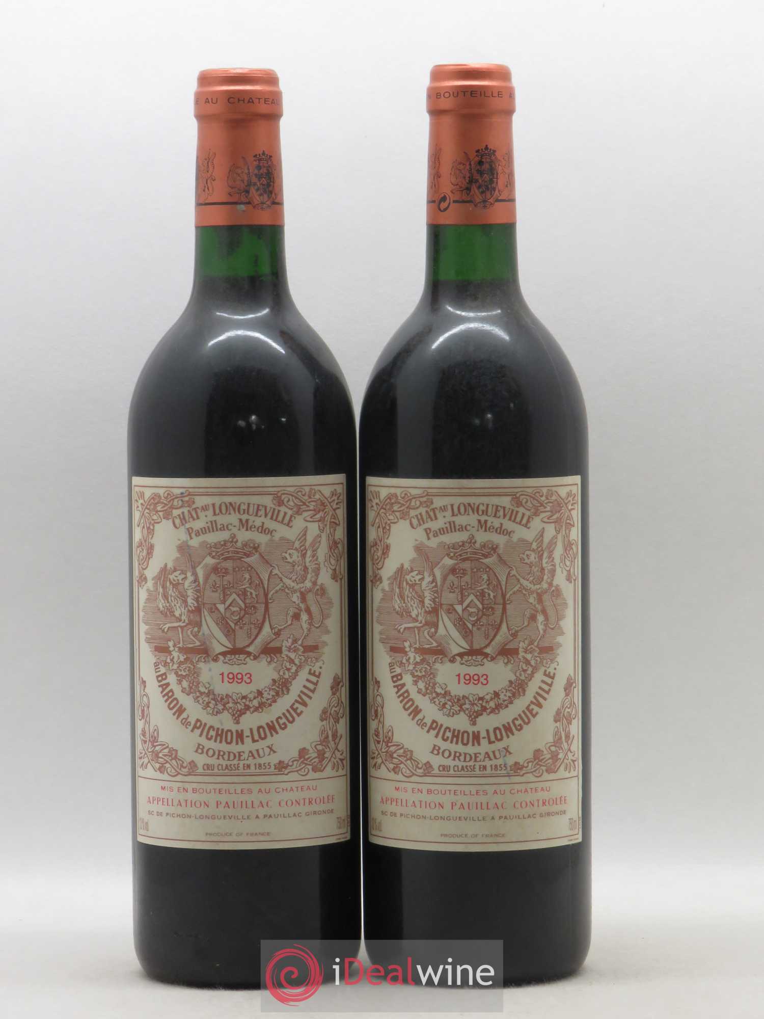 Pichon Longueville Baron 2ème Grand Cru Classé 1993 - Lot de 2 bouteilles - 0