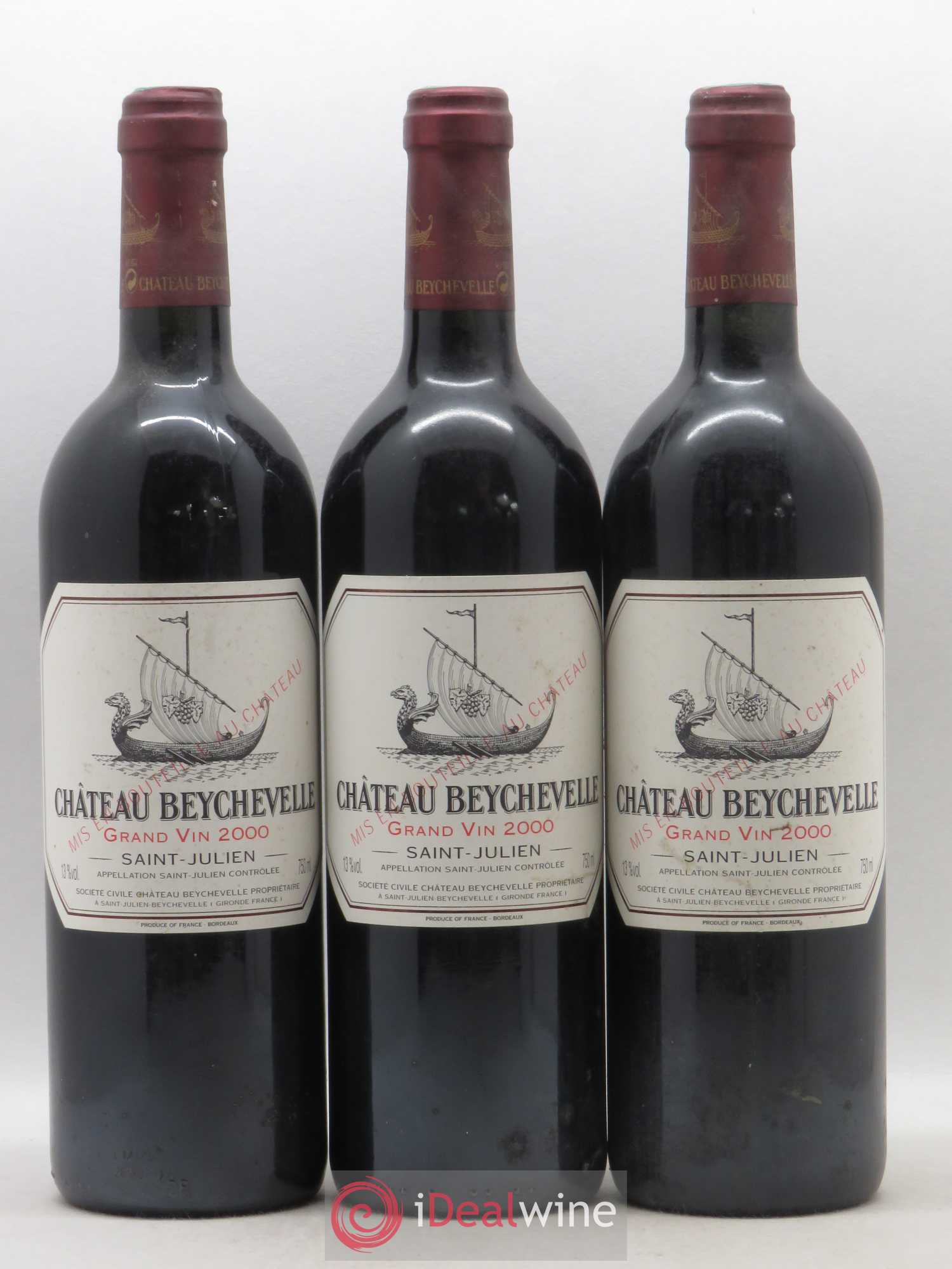 Château Beychevelle 4ème Grand Cru Classé 2000 - Lot de 3 bouteilles - 0