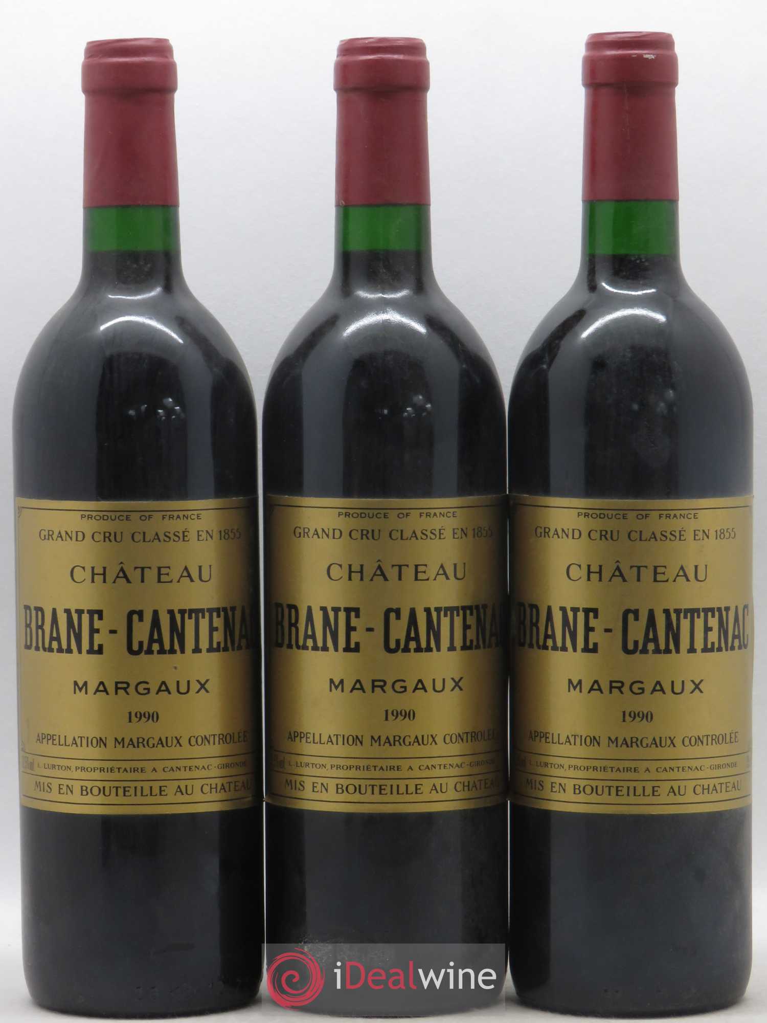 Château Brane Cantenac 2ème Grand Cru Classé 1990 - Lot de 3 bouteilles - 0