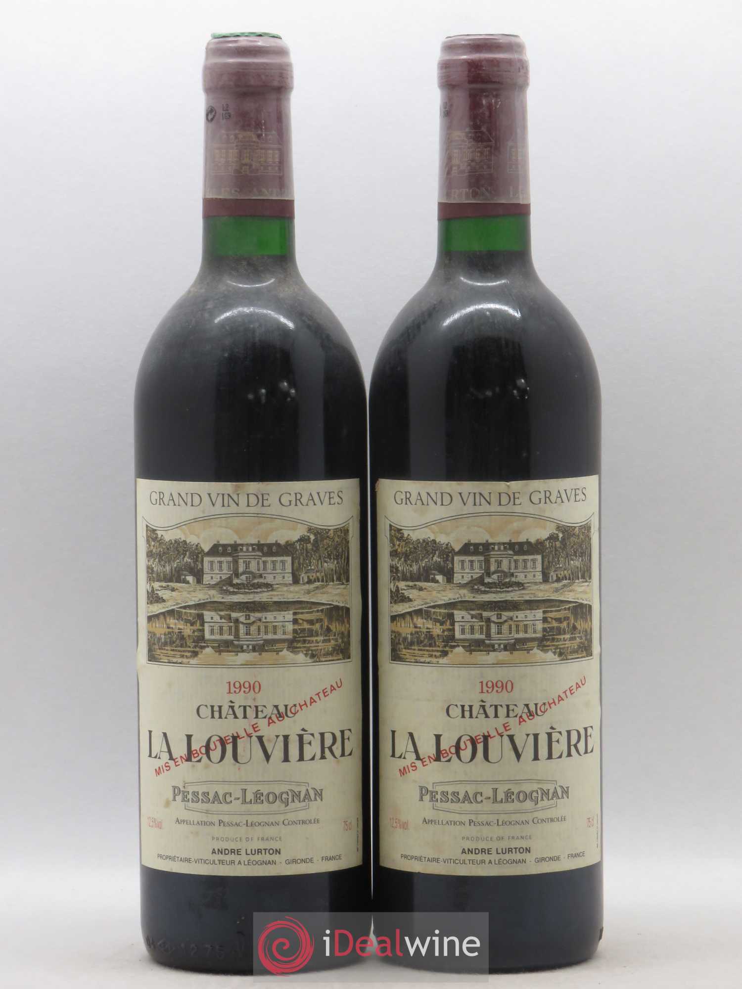 Château la Louvière 1990 - Lot de 2 bouteilles - 0