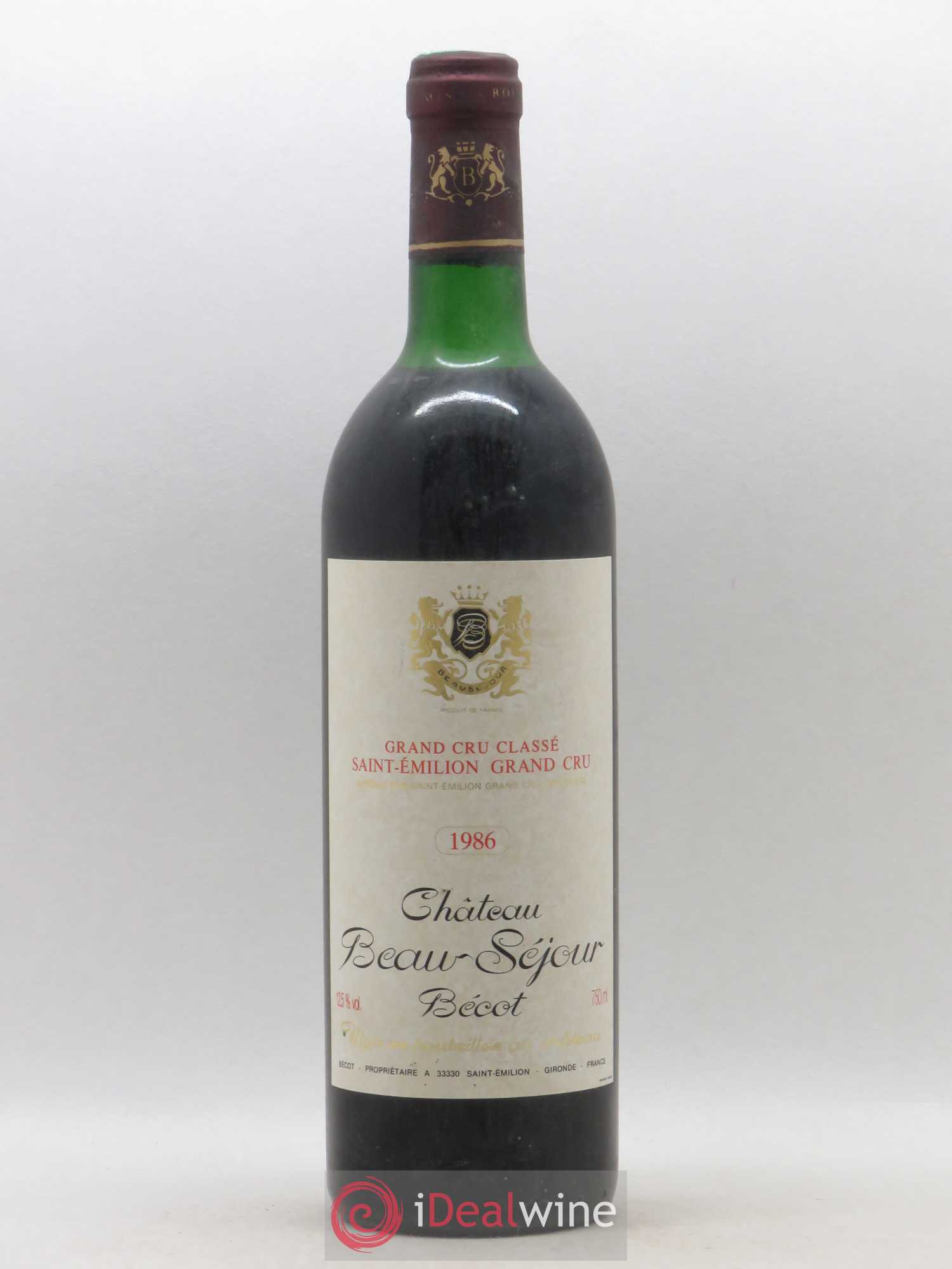 Château Beau-Séjour Bécot 1er Grand Cru Classé B 1986 - Lot de 1 bouteille - 0