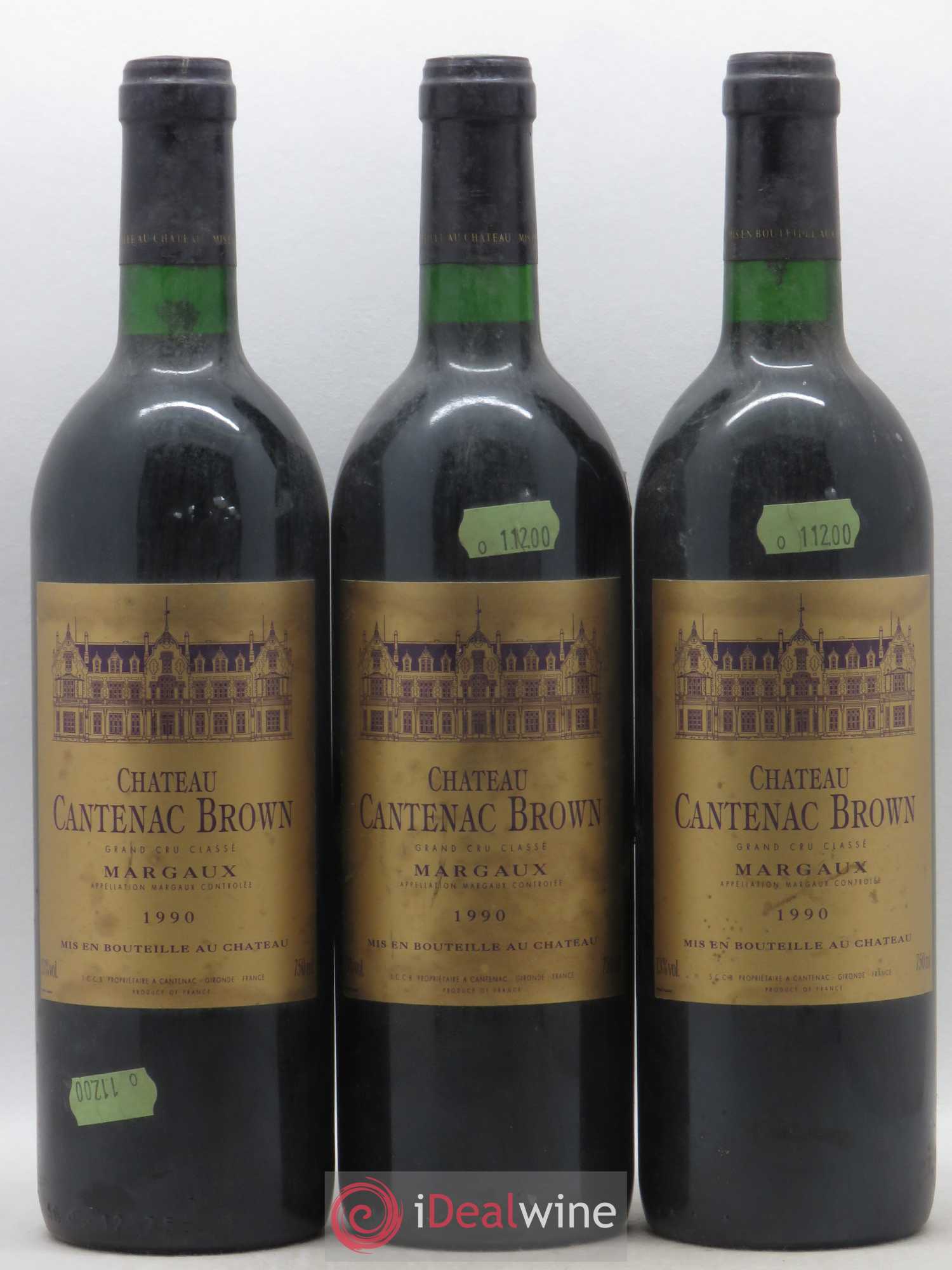 Château Cantenac Brown 3ème Grand Cru Classé 1990 - Lot de 3 bouteilles - 0