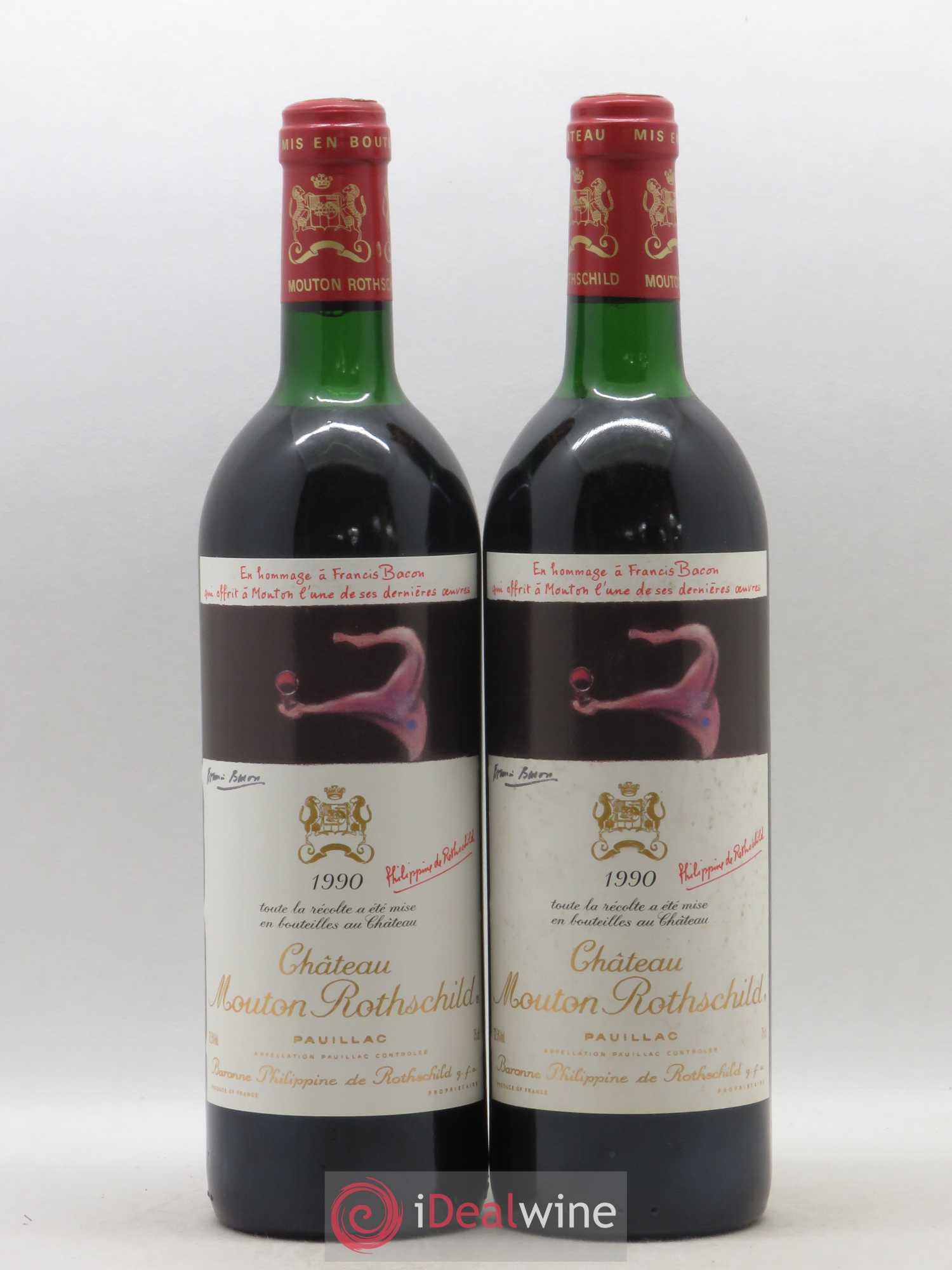 Château Mouton Rothschild 1er Grand Cru Classé 1990 - Lot de 2 bouteilles - 0