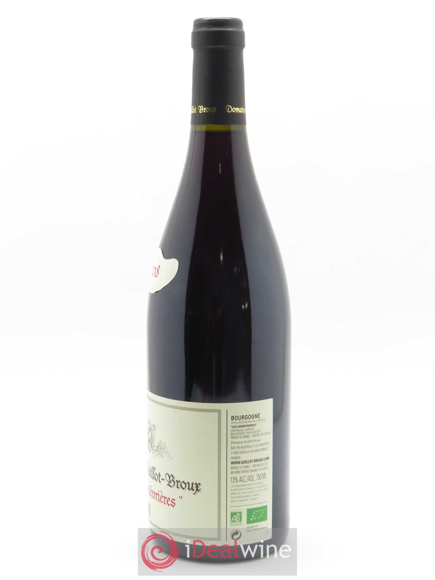 Bourgogne Les Genevrières Guillot-Broux (Domaine) 2018 - Lot de 1 bouteille - 1
