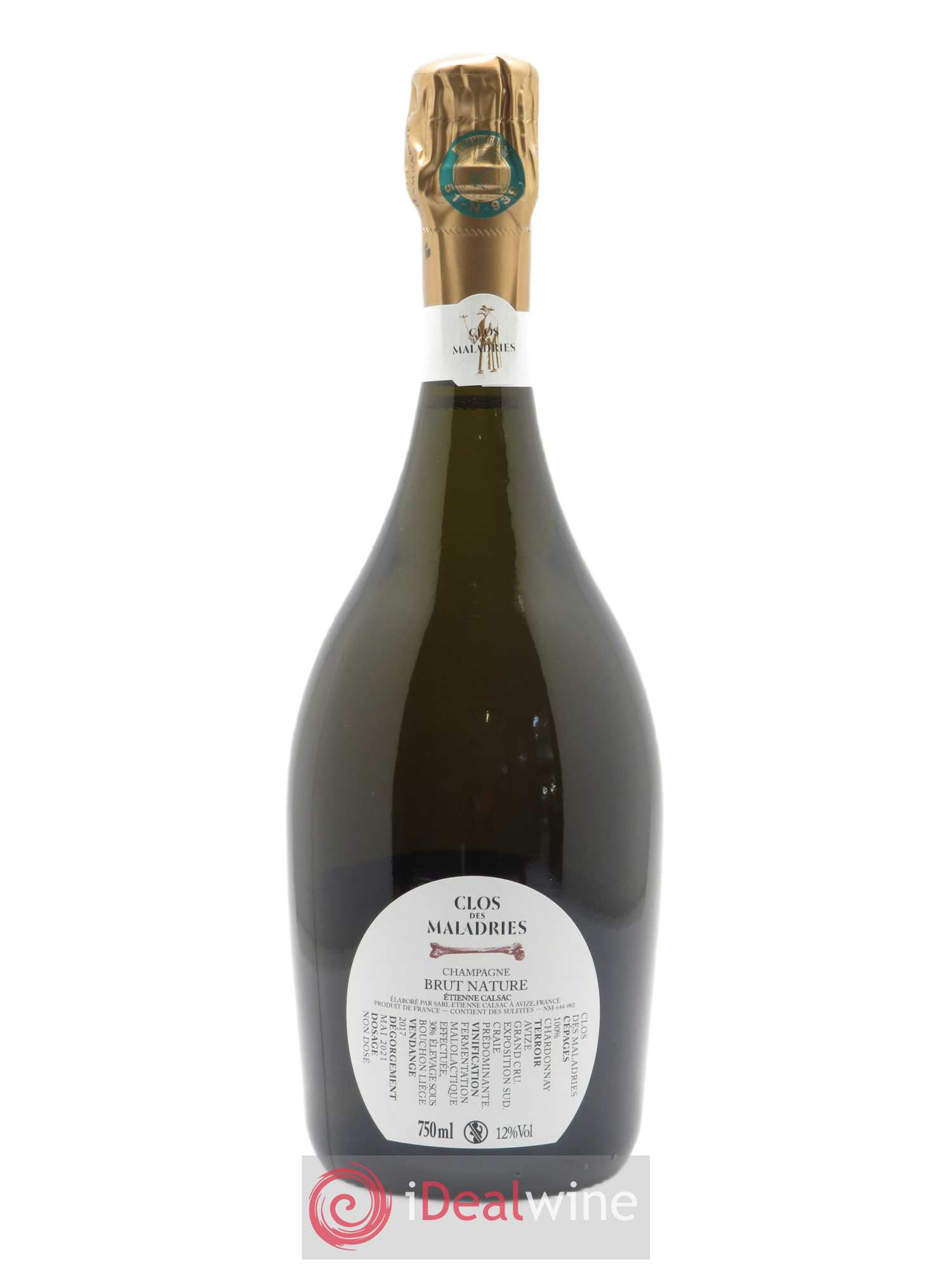 Clos des Maladries Grand Cru Extra-Brut Etienne Calsac 2020 - Lot de 1 bouteille - 1