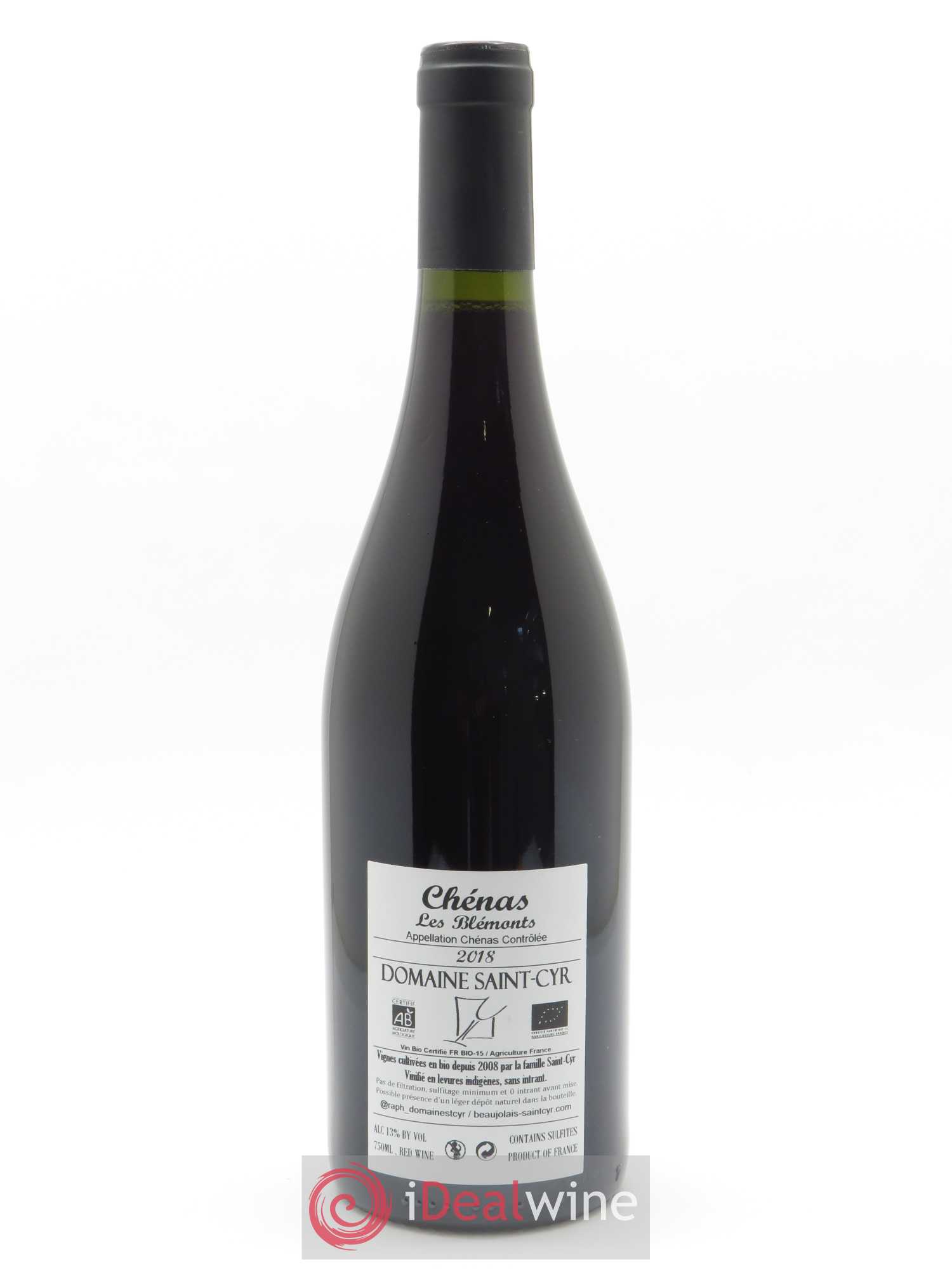 Chénas Les Blémonts Domaine Saint-Cyr 2018 - Lot de 1 bouteille - 1