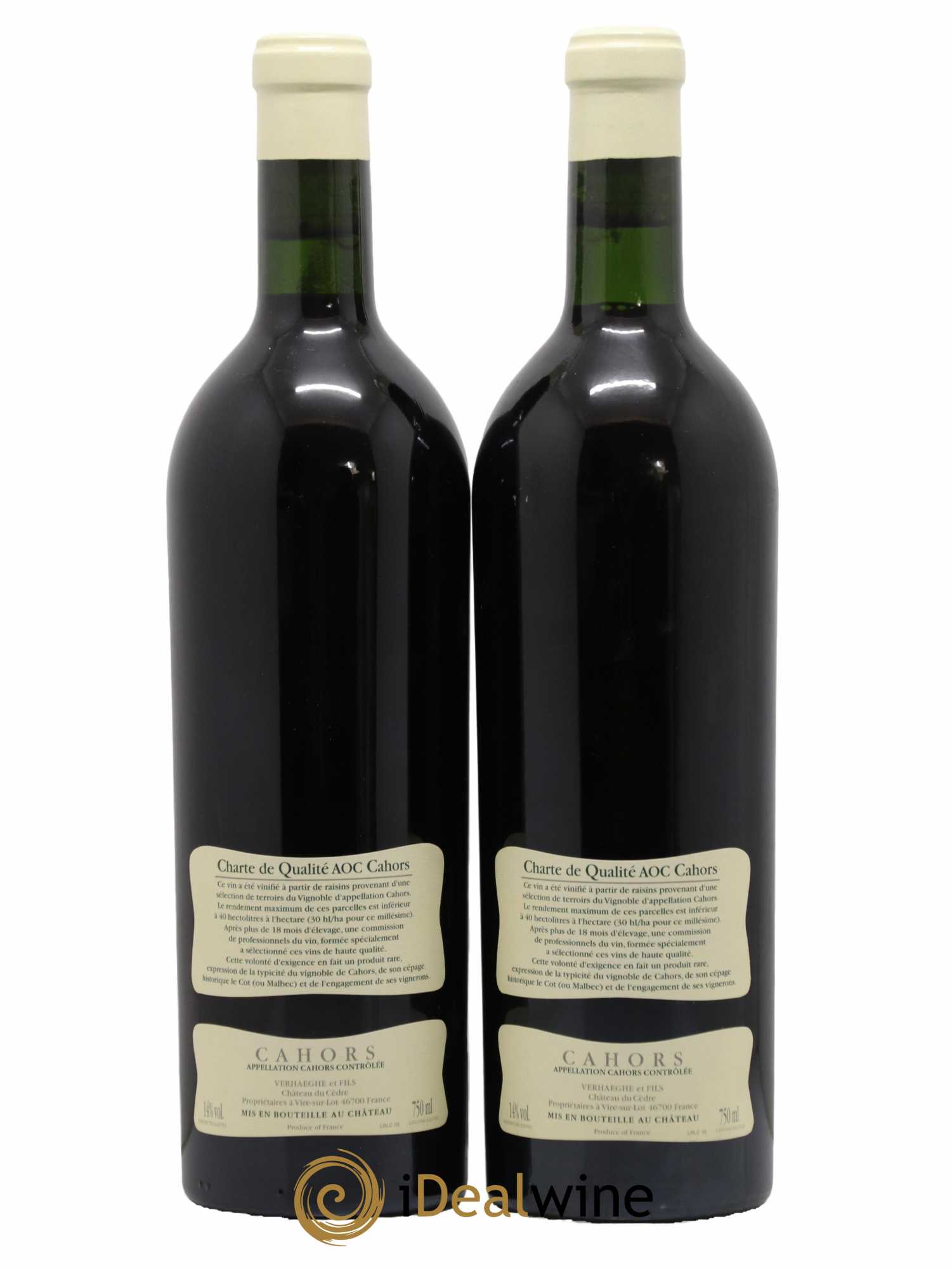 Cahors Château du Cèdre Cuvée Le Cèdre Pascal et Jean-Marc Verhaeghe 2005 - Lot de 2 bouteilles - 1