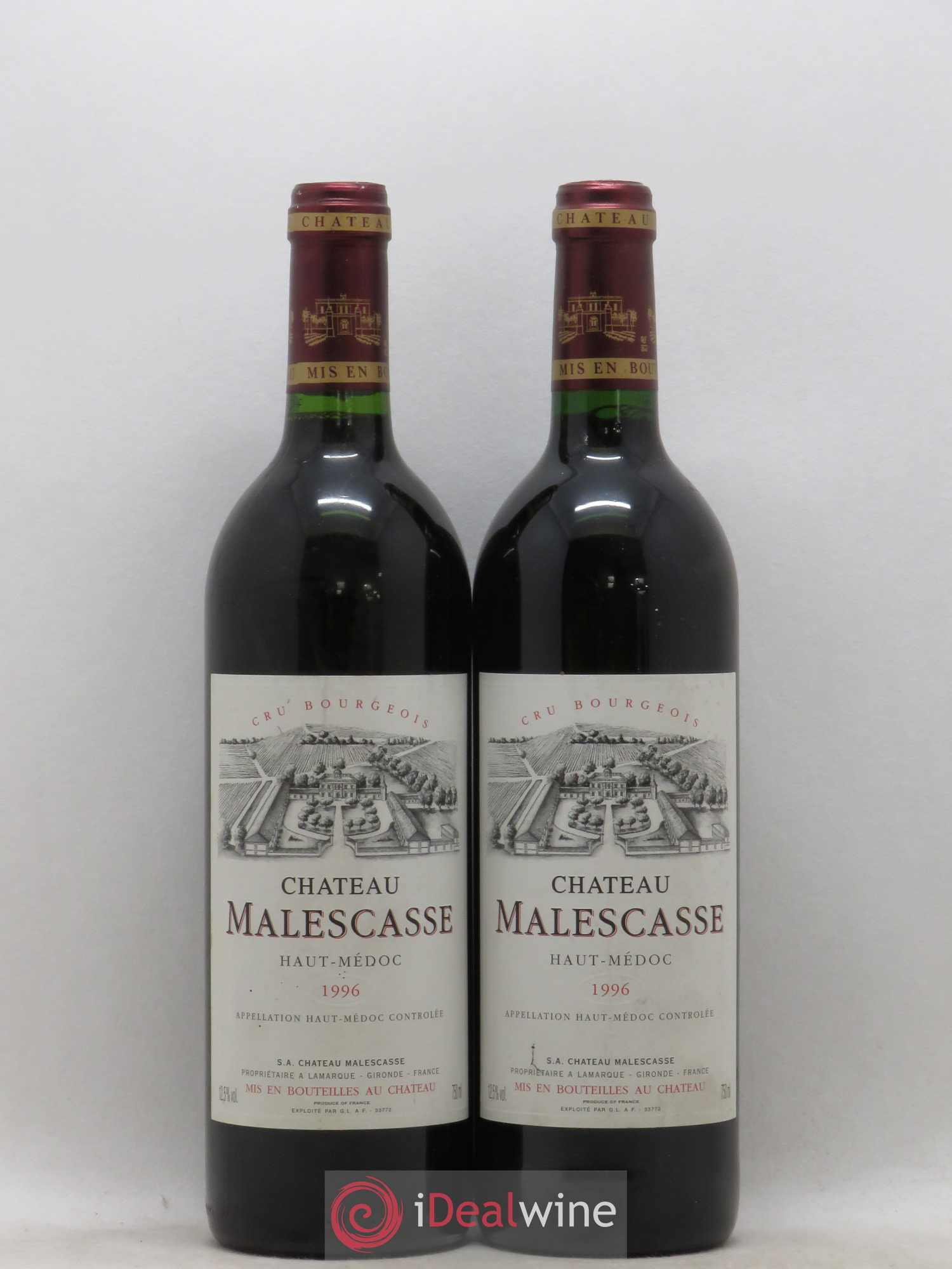 Château Malescasse Cru Bourgeois Exceptionnel 1996 - Lot de 2 bouteilles - 0